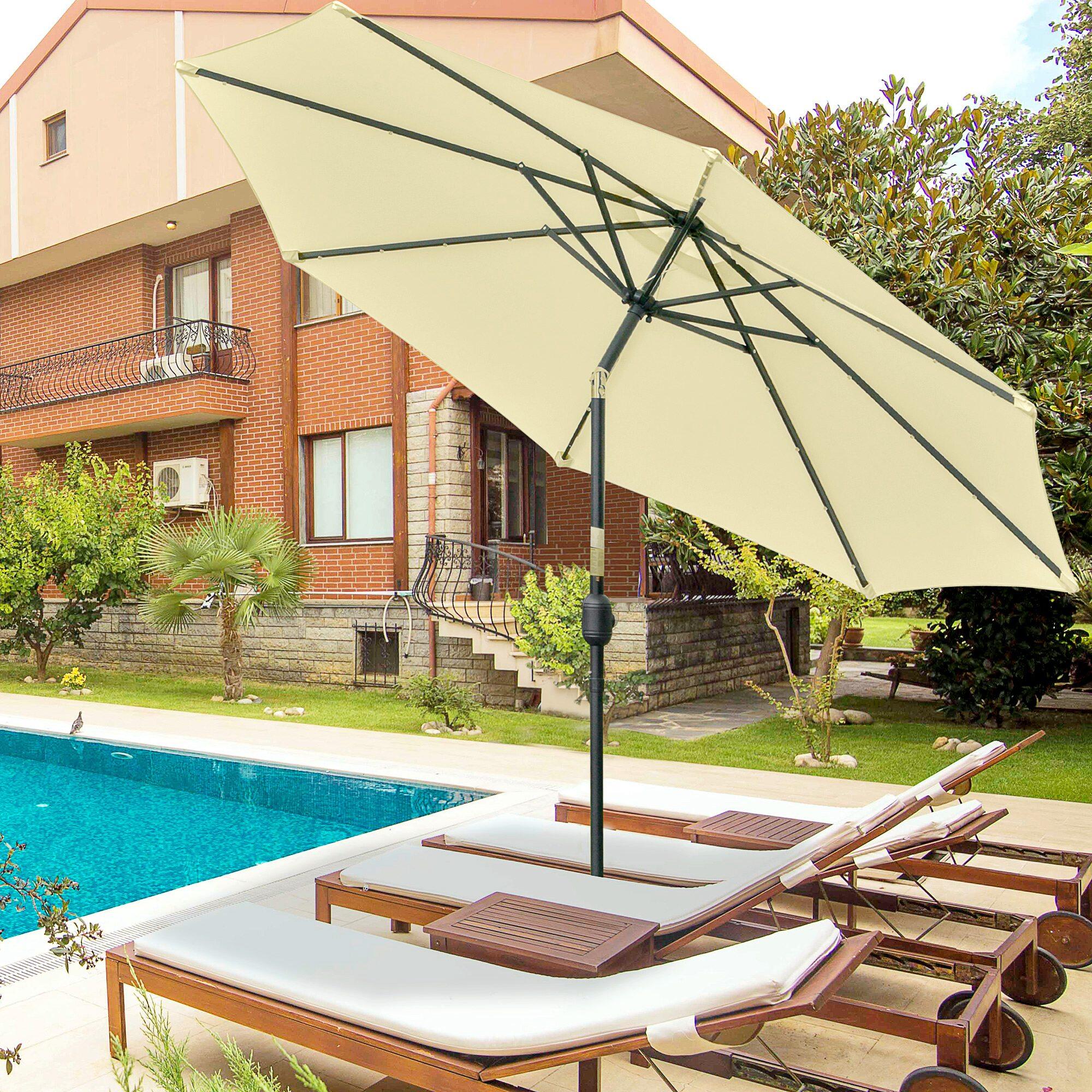 Sombrilla de camping Outsunny 265x265x233 cm Beige 2/7