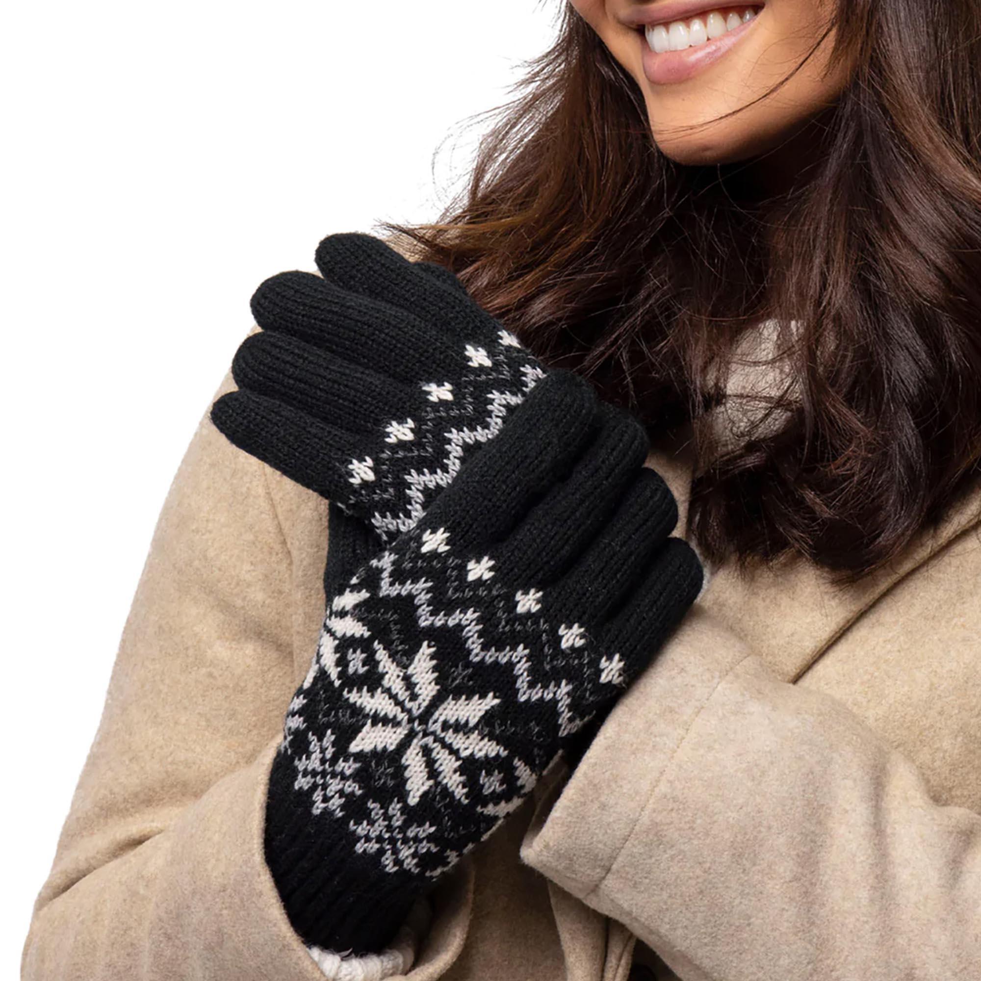 Ladies Knitted Thermal Insulated Gloves for Winter 3/3
