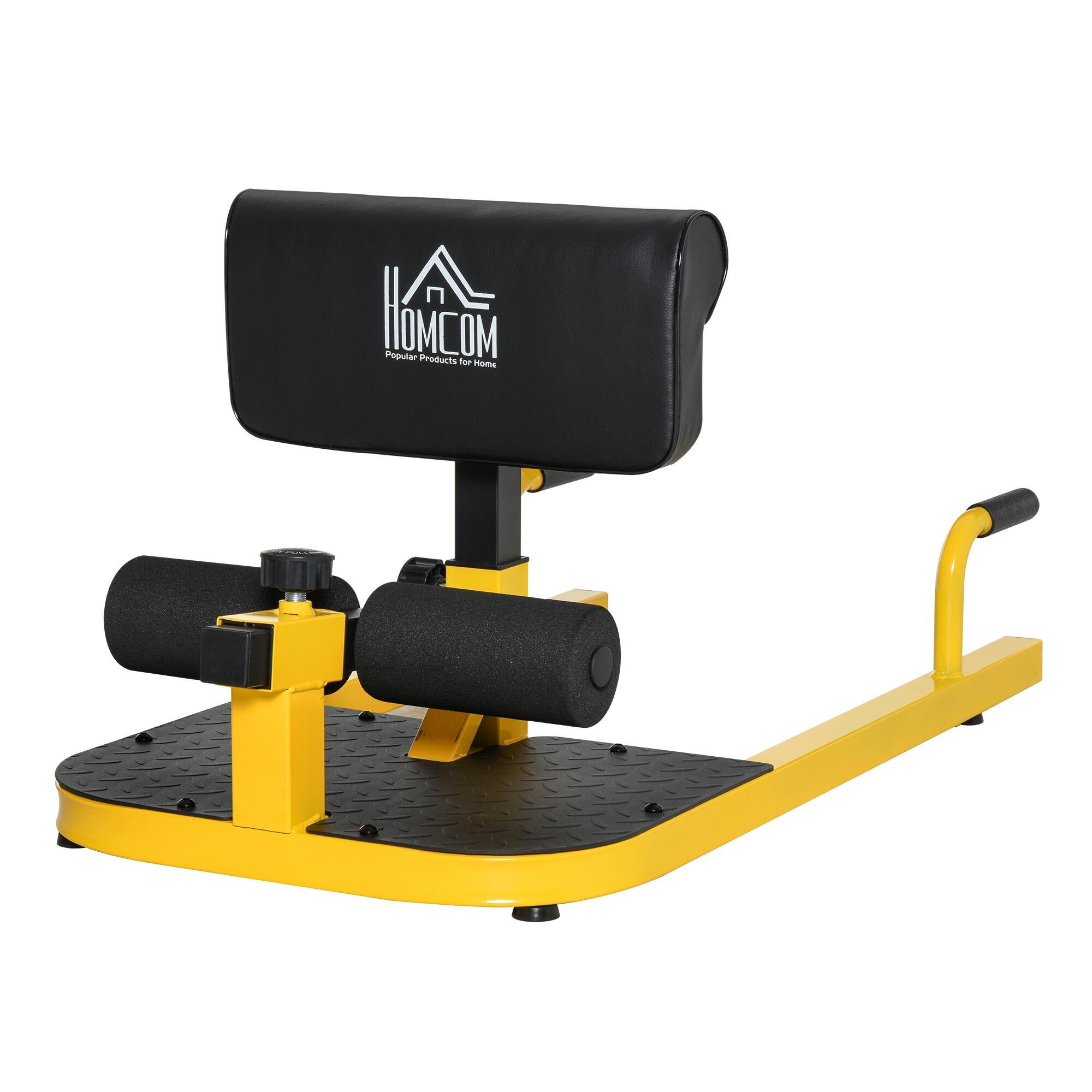 Máquina de exercícios multifuncional homcom 50x97x56.5 cm amarelo