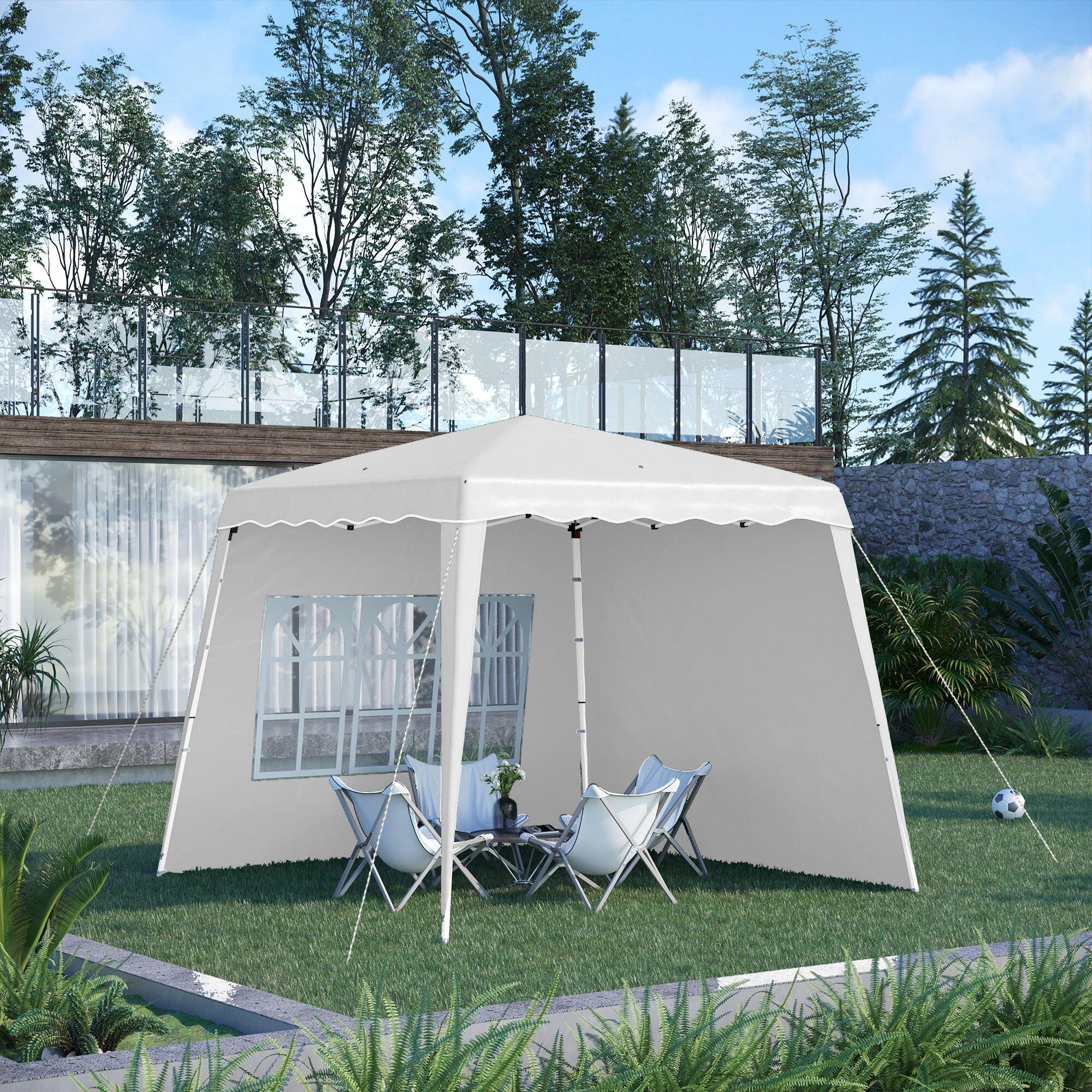 Tenda dobrável 240x240x250 cm branco Outsunny 2/7