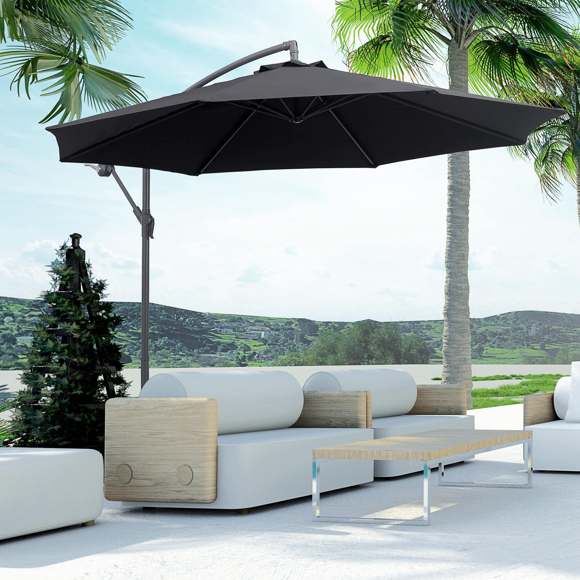 Sombrilla de camping Outsunny 300x300x250 cm Negro 2/7