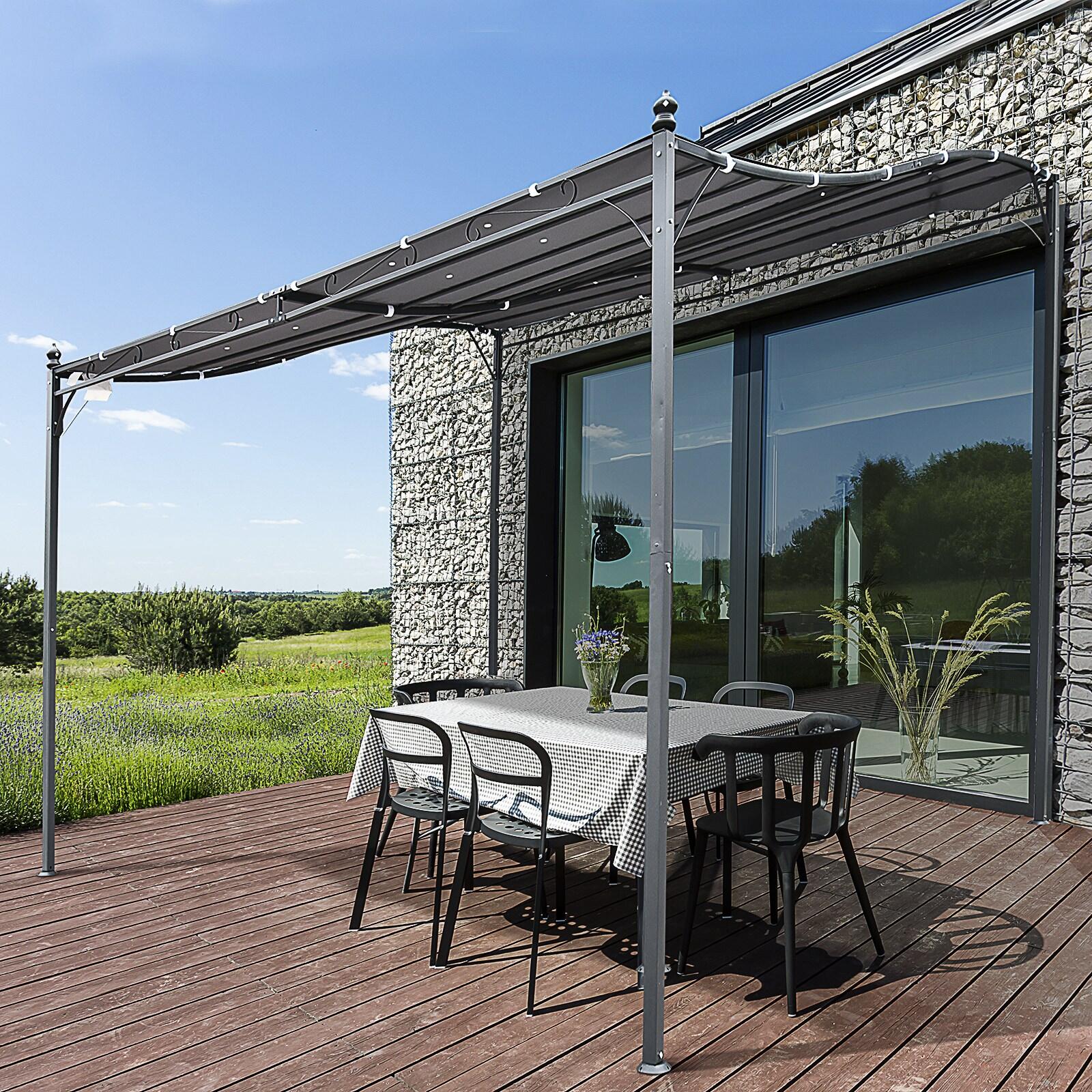 Pérgola de Evento Deportivo Outsunny 297x297x250 cm Gris 2/7