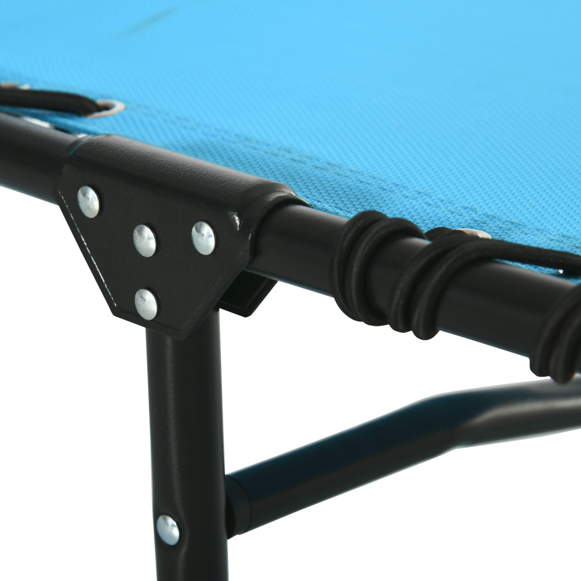 Tumbona Reclinable Outsunny 197x58x30 cm Azul Claro 5/7