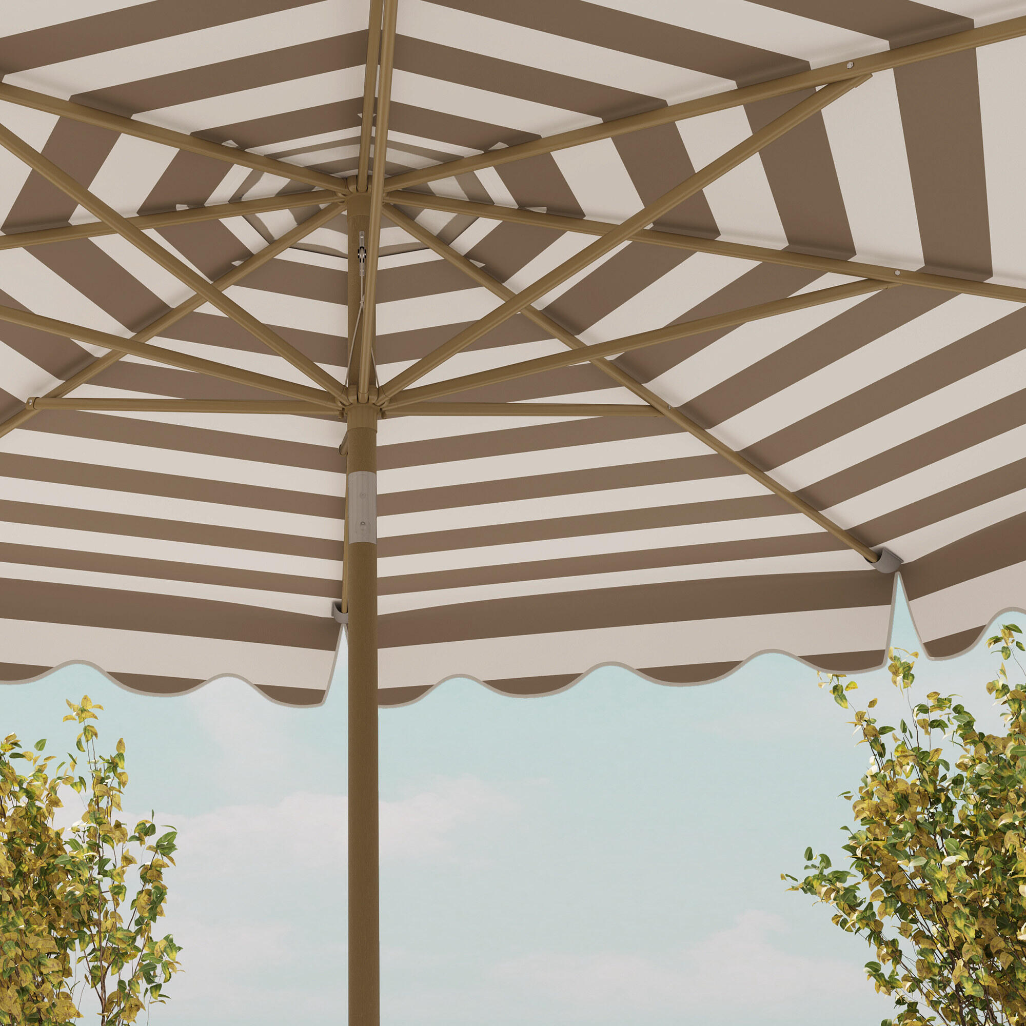 Sombrilla Outsunny 268x268x237 cm Gris y Blanco 4/7