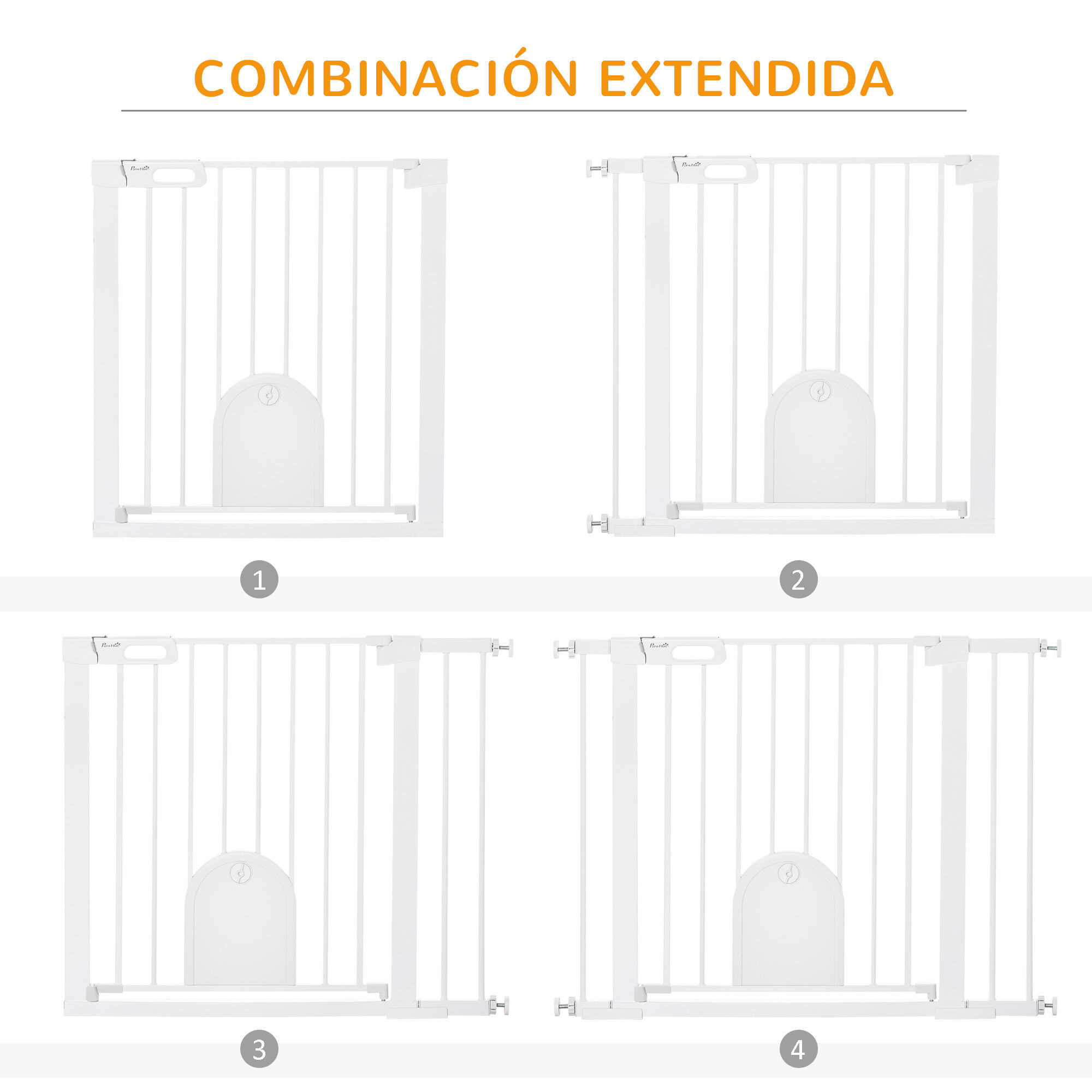 Barreira de Segurança PawHut 103x2x76 cm Branco 4/7