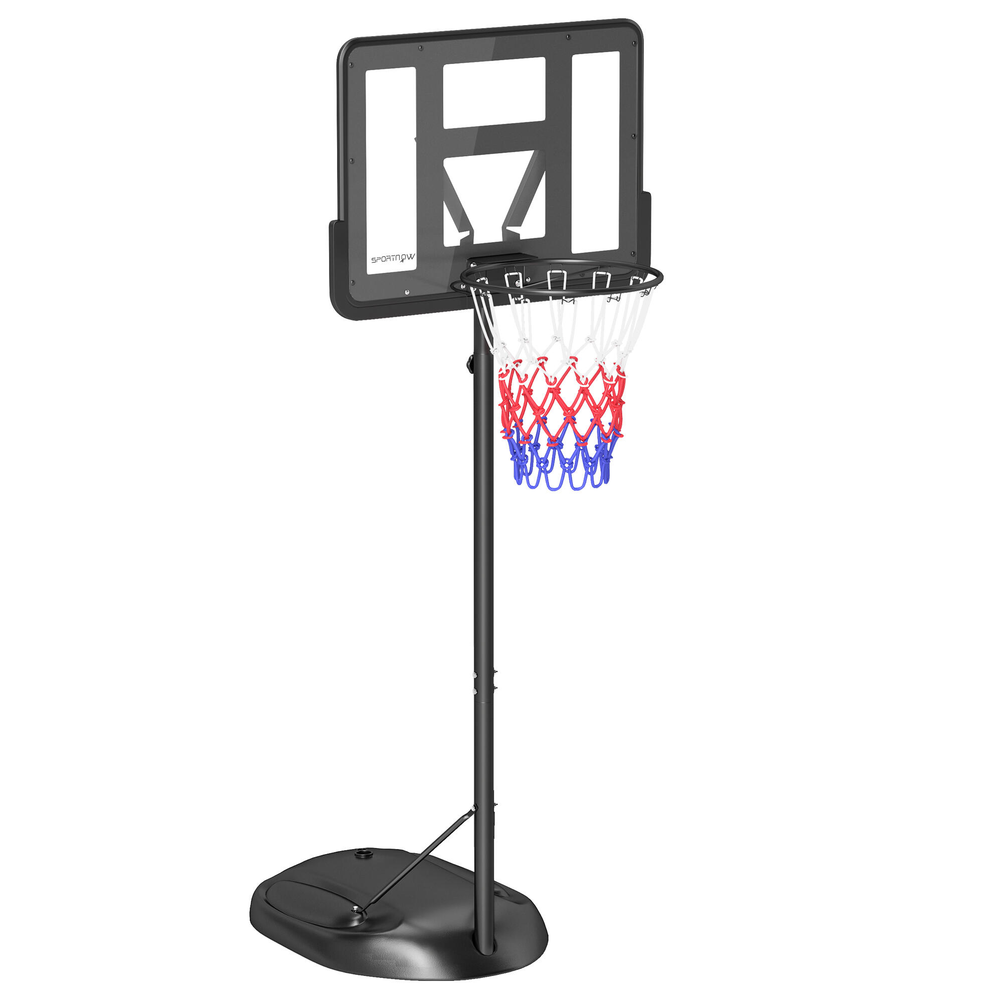 Tabela de basquetebol 81x58x216-277 cm preto sportnow