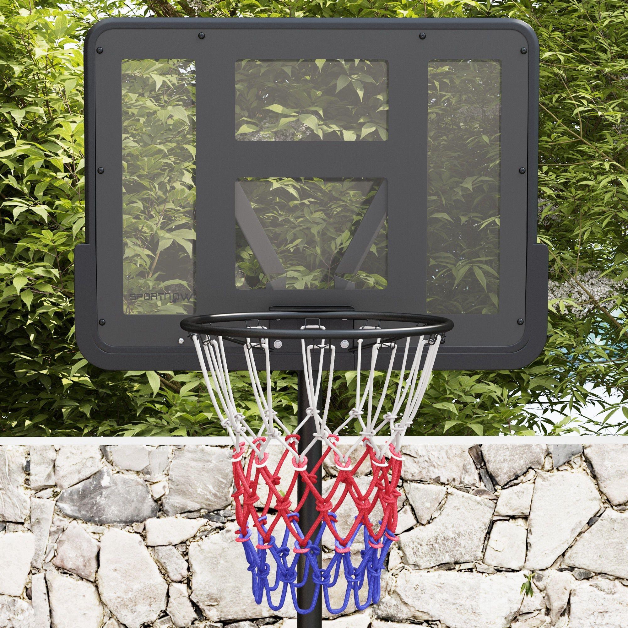Tabela de basquetebol 81x58x216-277 cm preto SPORTNOW 4/7