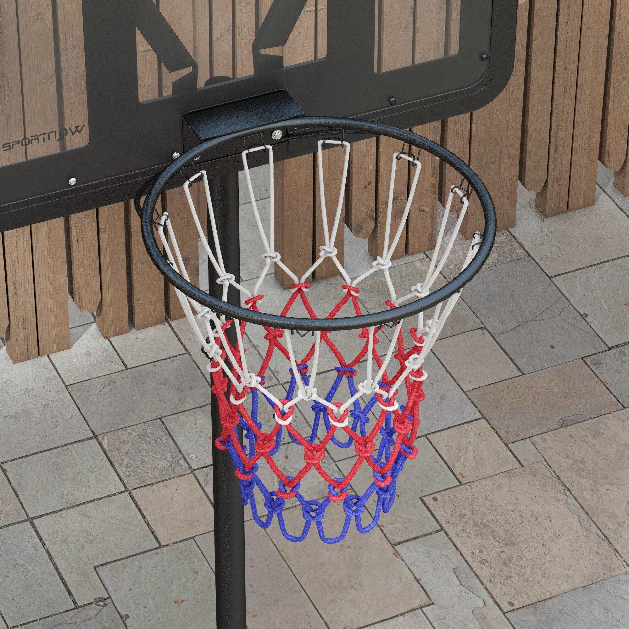 Tabela de basquetebol 81x58x216-277 cm preto SPORTNOW 5/7