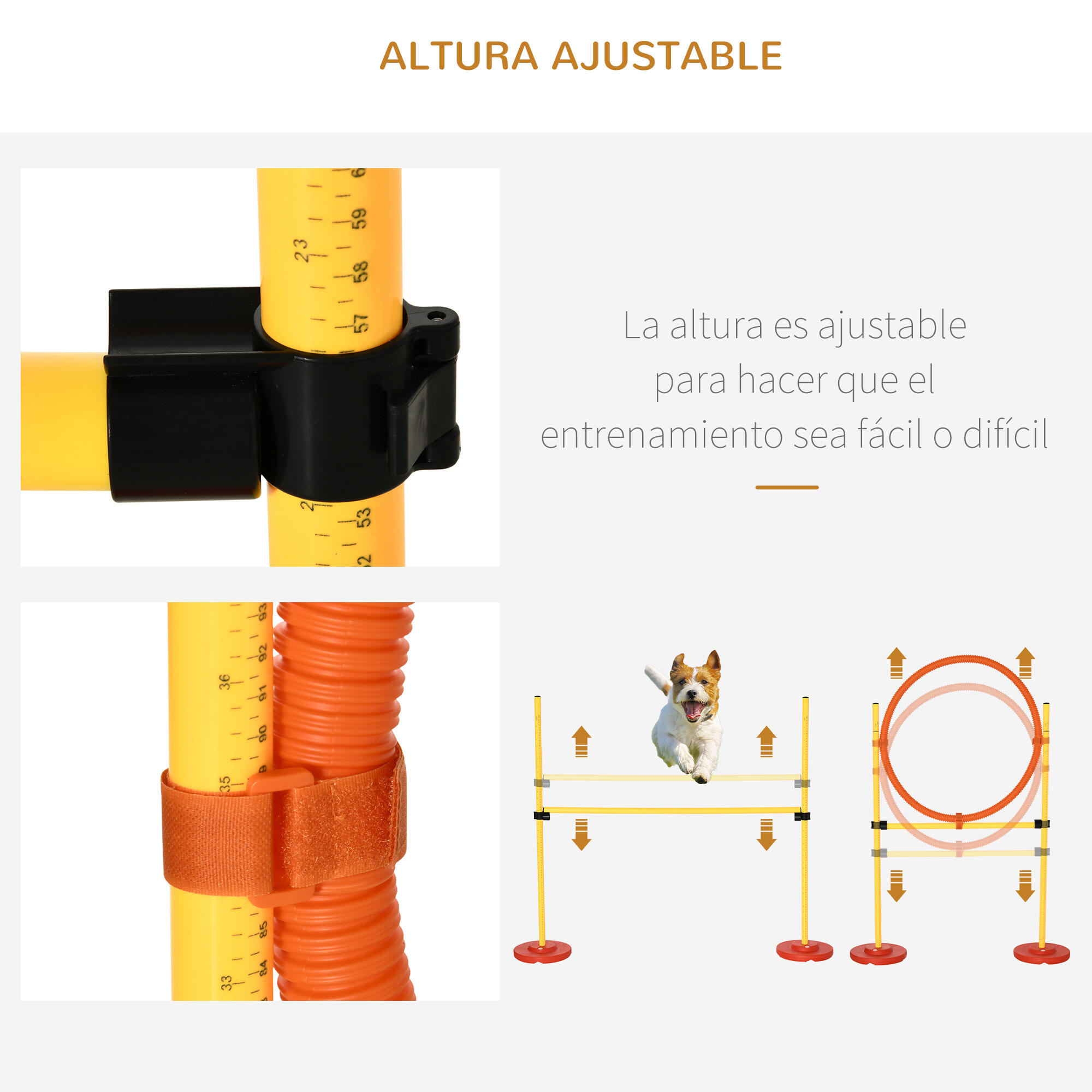 Conjunto de Entrenamiento para Mascotas PawHut 128x23x100 cm Amarillo 6/7