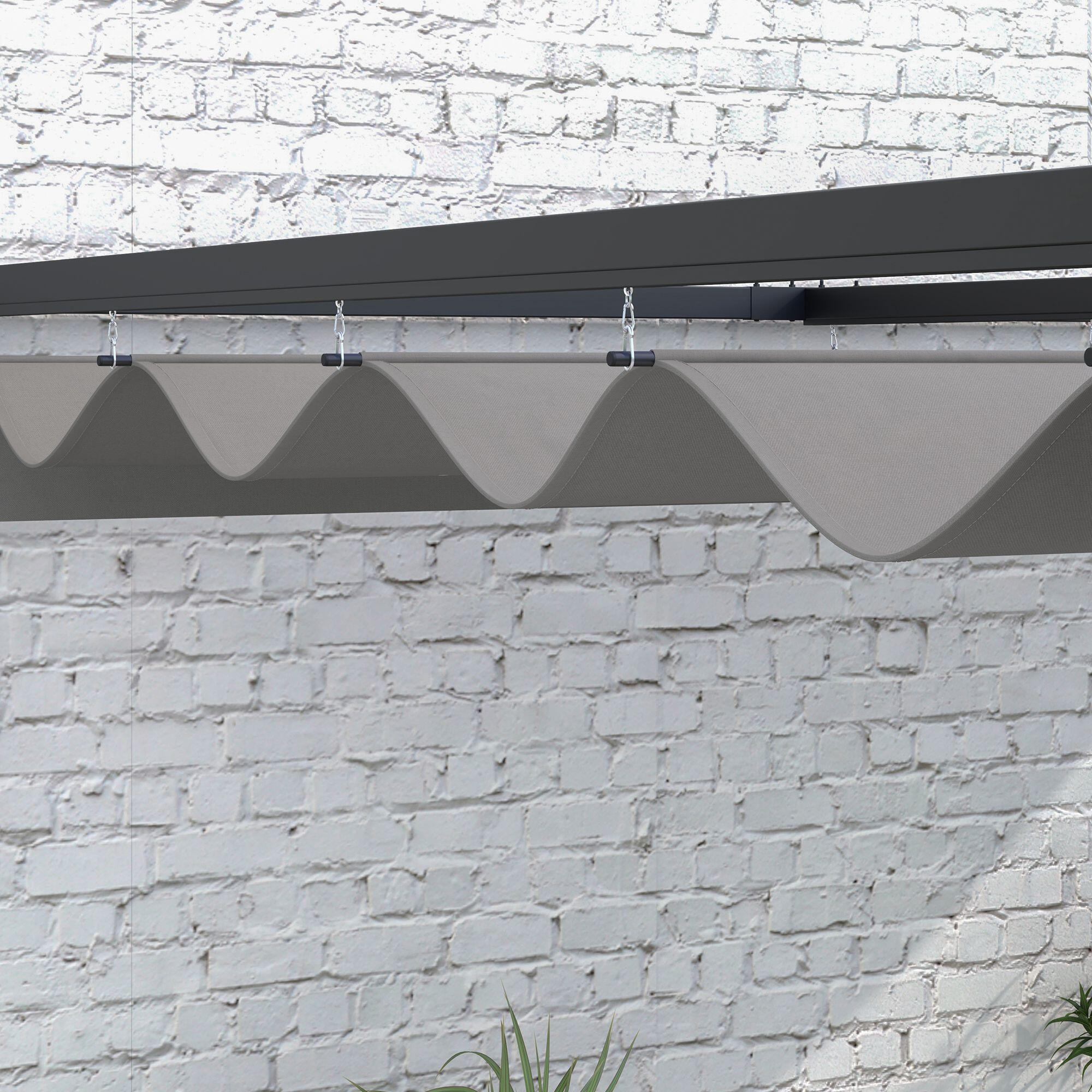Pérgola de Parede 297x211x220 cm Cinzento Outsunny 5/7