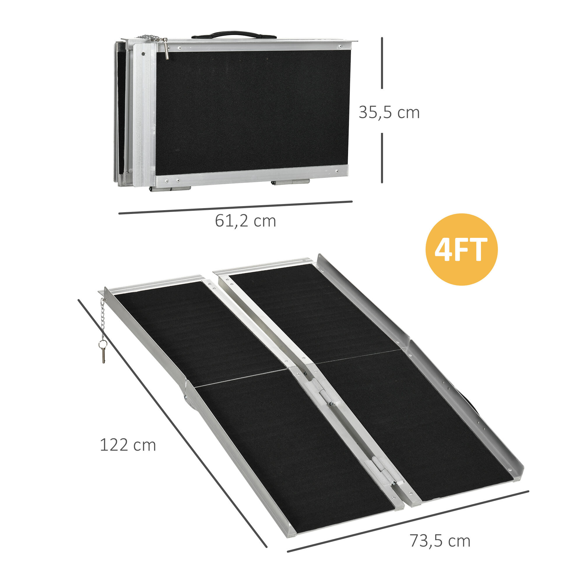 Rampa para Sillas HOMCOM 122x73.5 cm Negro 3/7