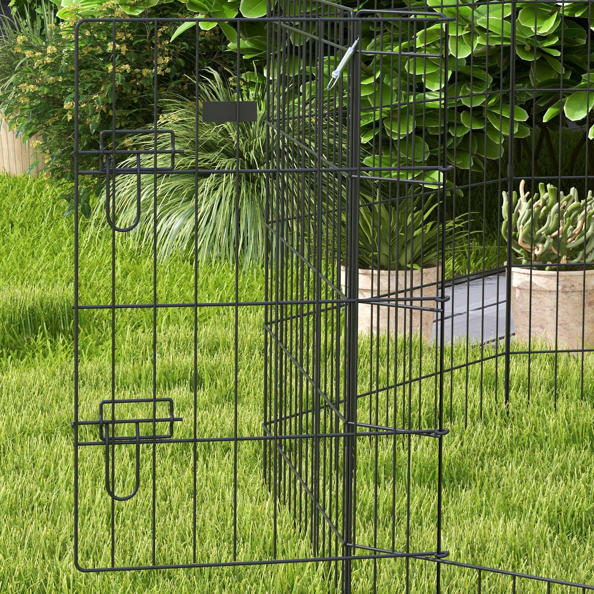 Parque para cães 76x61cm preto PawHut 6/7