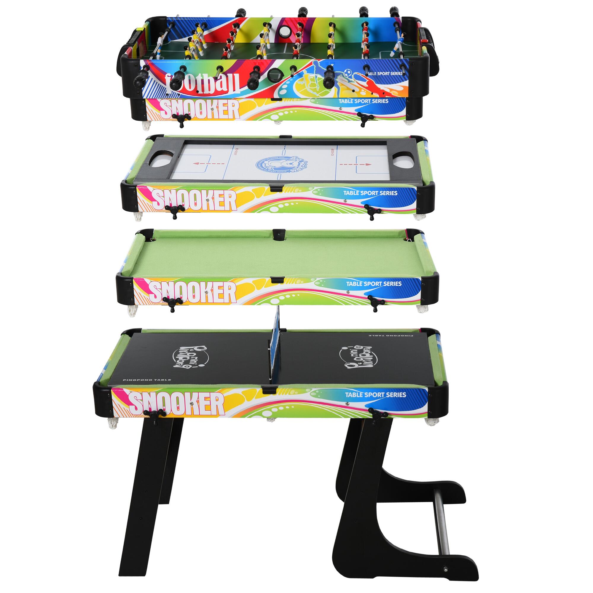 Mesa multijogos 4 em 1 86.5x43.5x64 cm multicor homcom