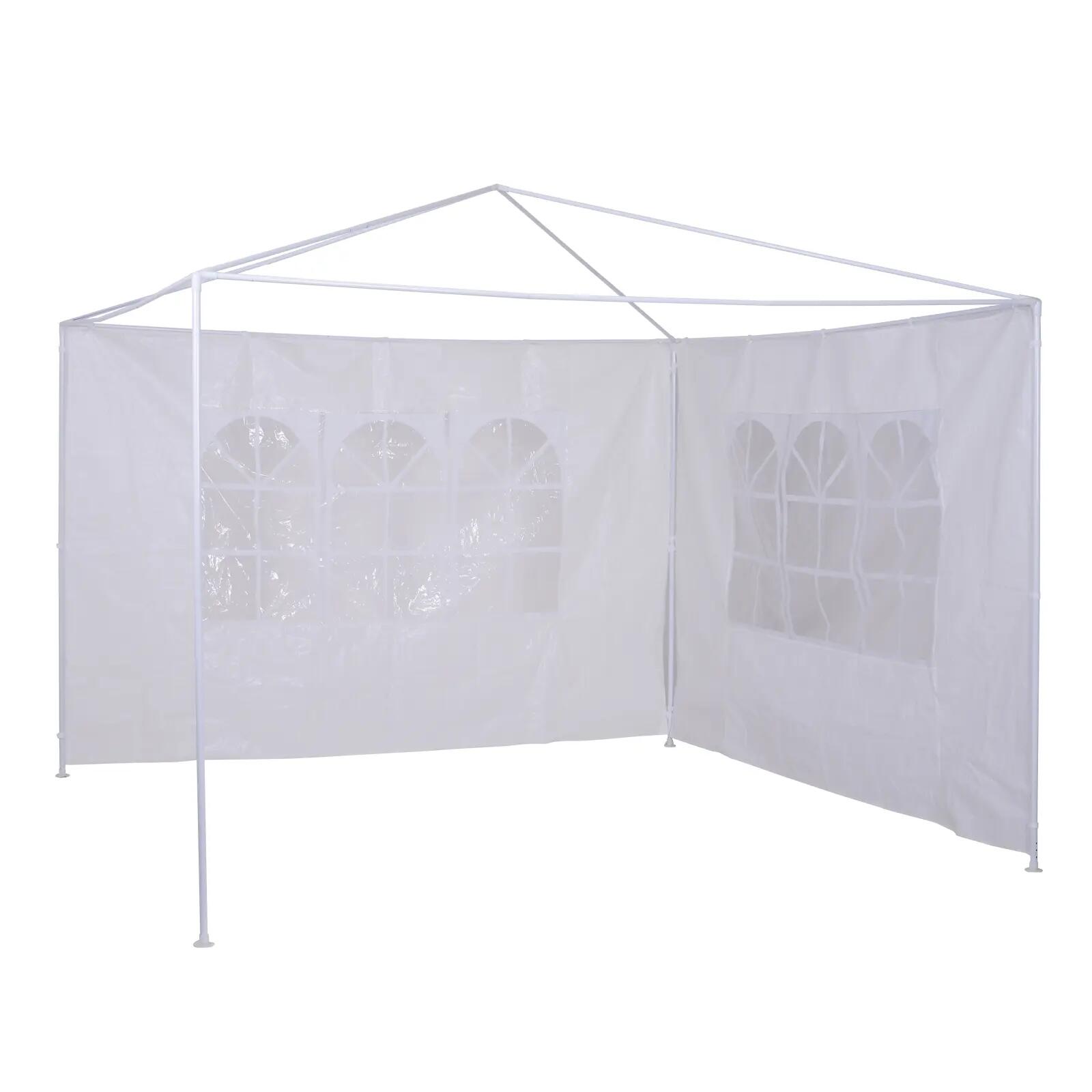 2 Paredes Parte Laterales Outsunny 293x293x193 cm Blanco 5/7