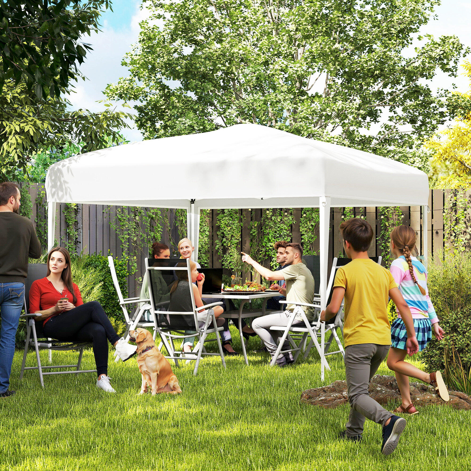 Tenda de exterior branco prateado Outsunny 2/7
