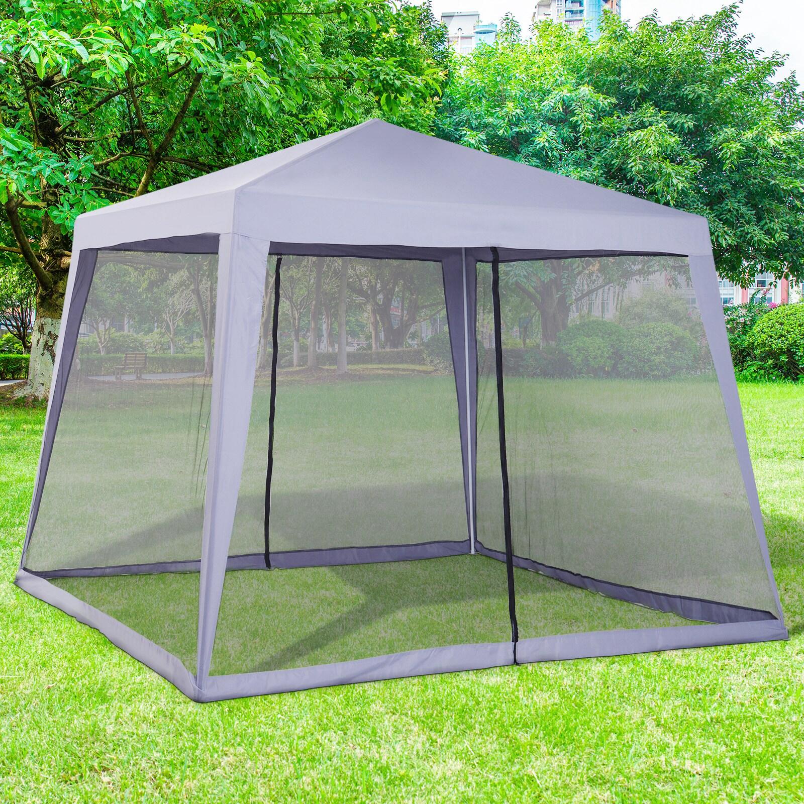 Sala de campismo com rede Mosquiteira 3x3m cinza 2/6