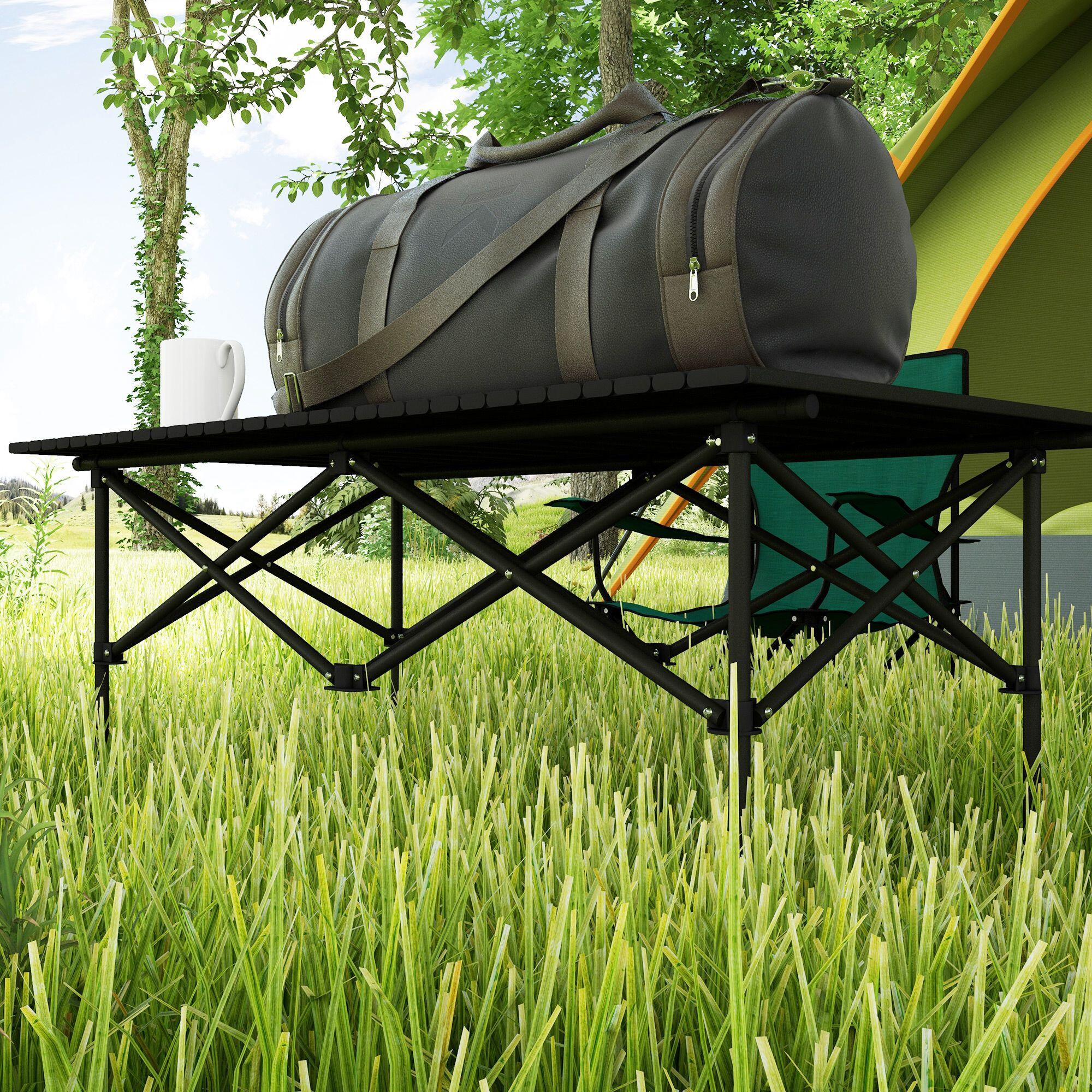 Mesa de Camping Outsunny 95x55x50 cm Negro 5/7