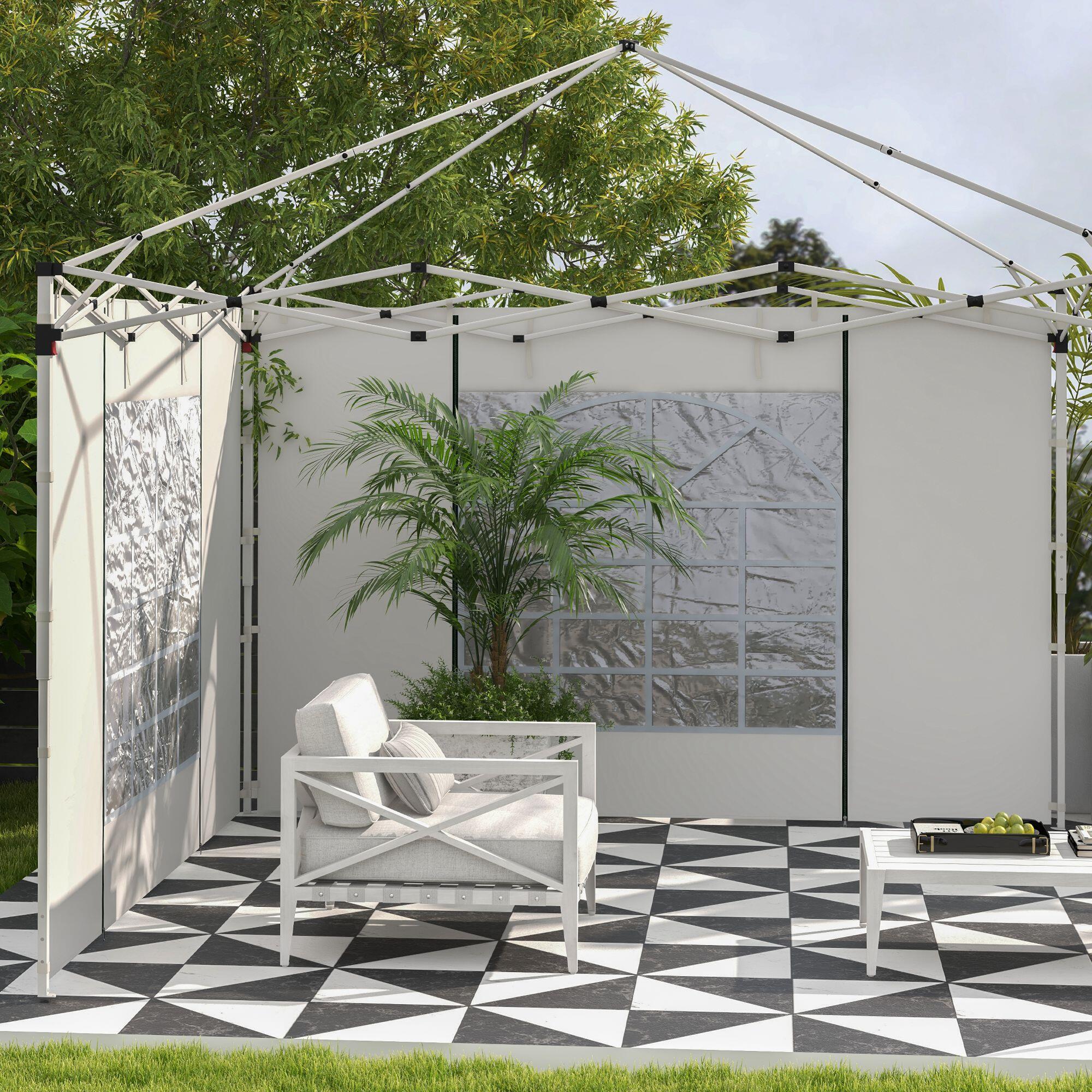 Paredes para Carpas de Eventos Deportivos Outsunny 295x195 cm Blanco 4/7