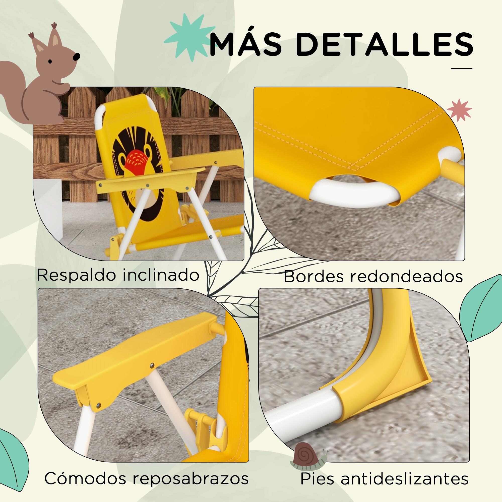 Muebles de Jardín Outsunny 100x100x122 cm Amarillo 4/7