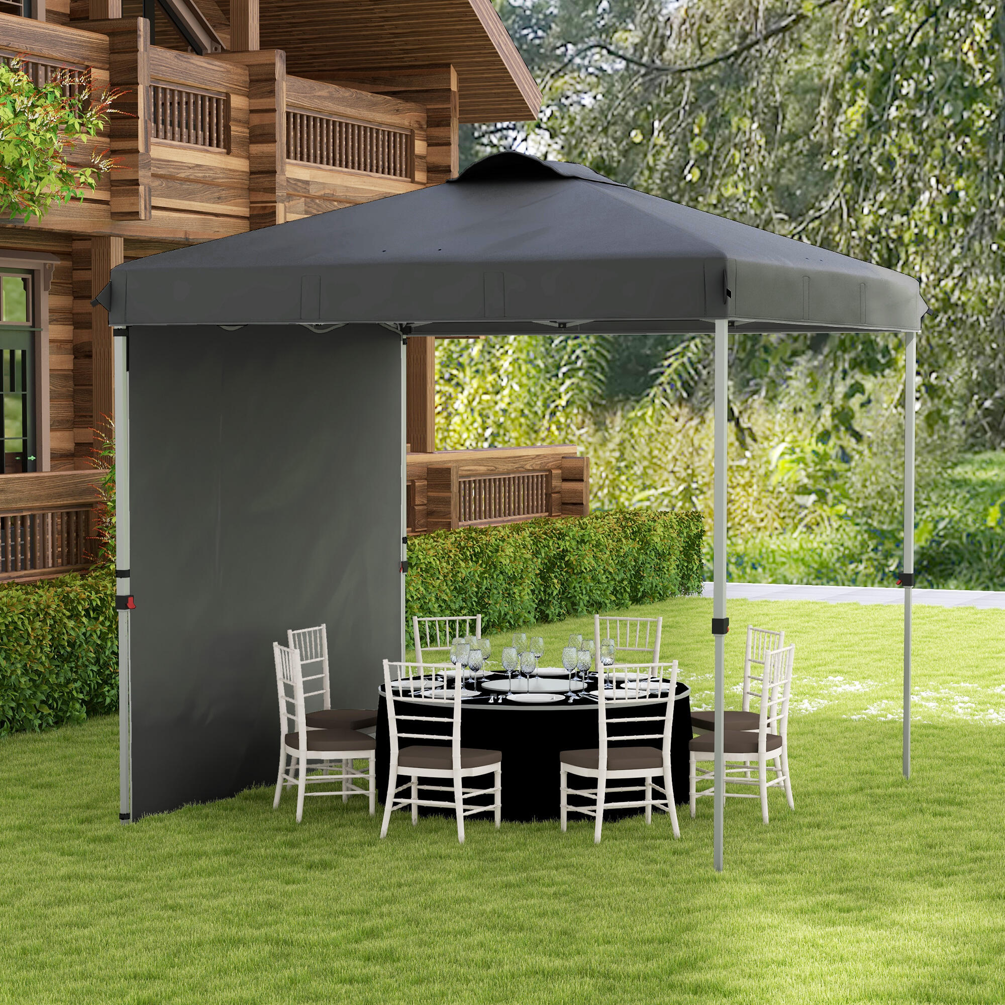 Pérgola dobrável cinza escuro/cinza de carvão Outsunny 2/7