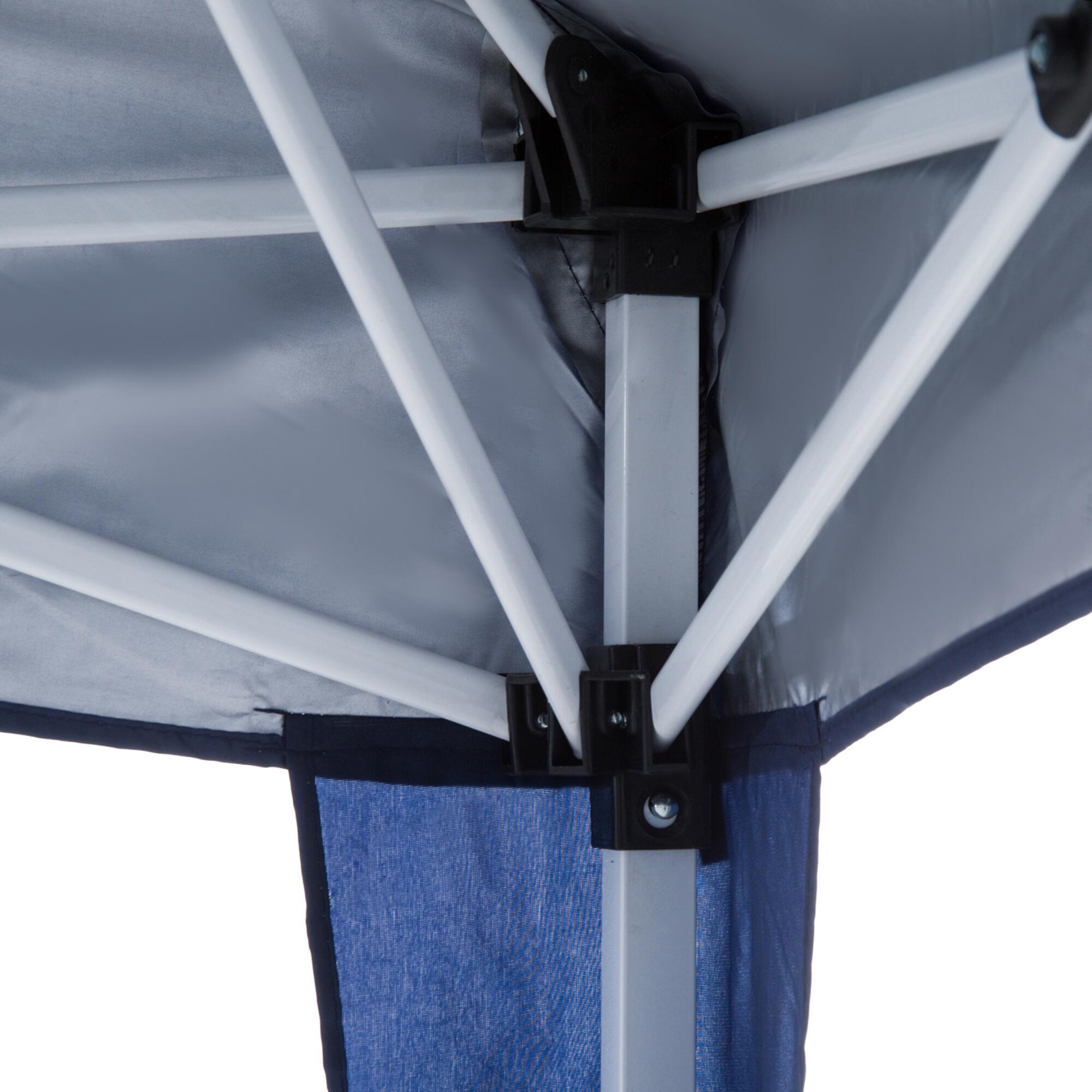 Toldo de campismo Dobrável 3x3m Aço e Tecido Oxford Azul 4/7