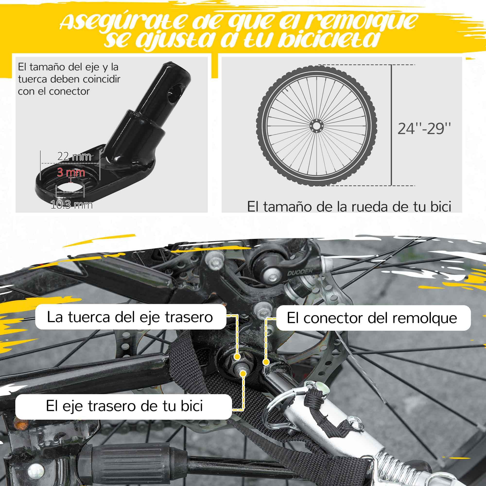 Remolque de Bicicleta HOMCOM 140x88x90 cm Azul 6/7