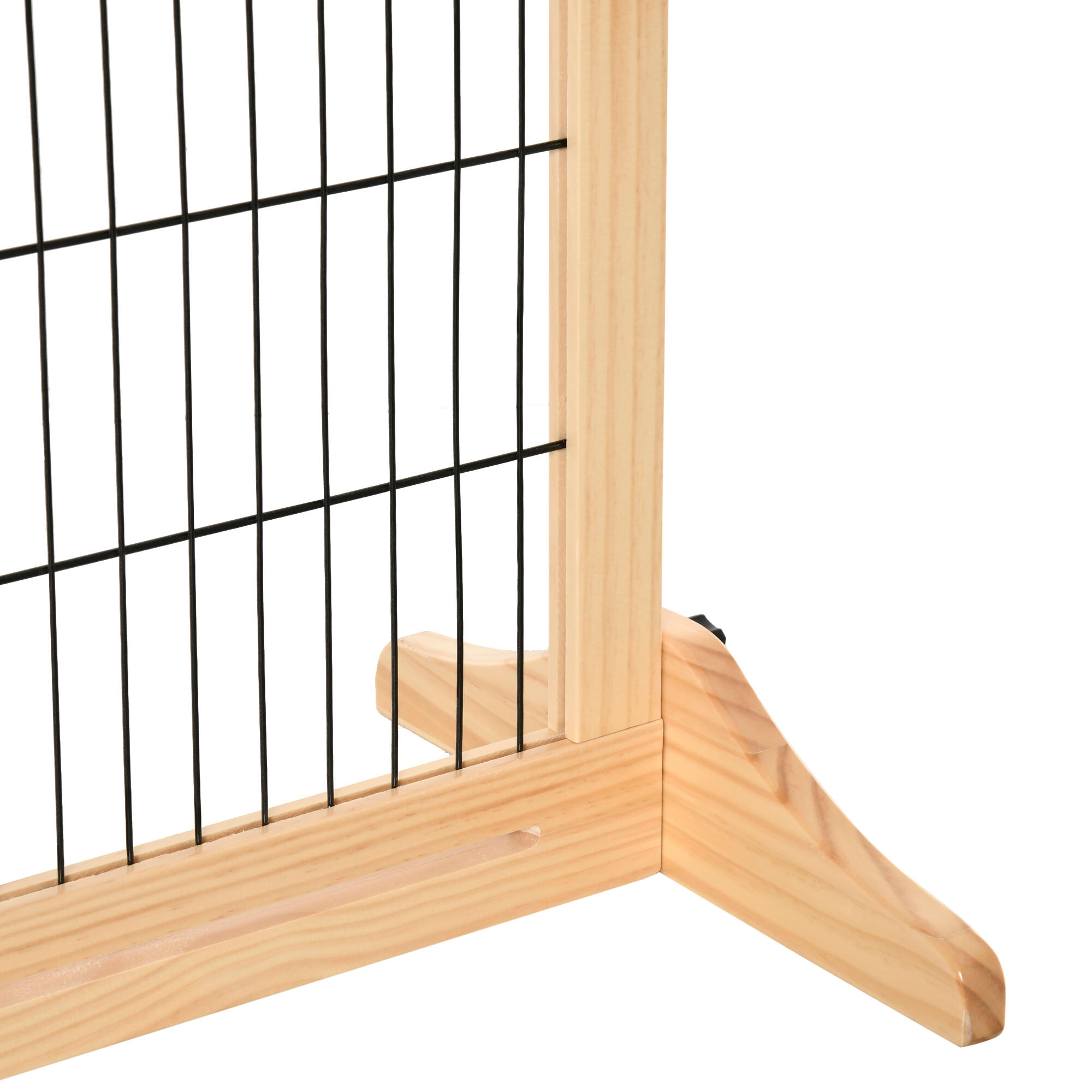 Barrera de Seguridad para Perros PawHut 183x36x69 cm Madera Natural 4/7