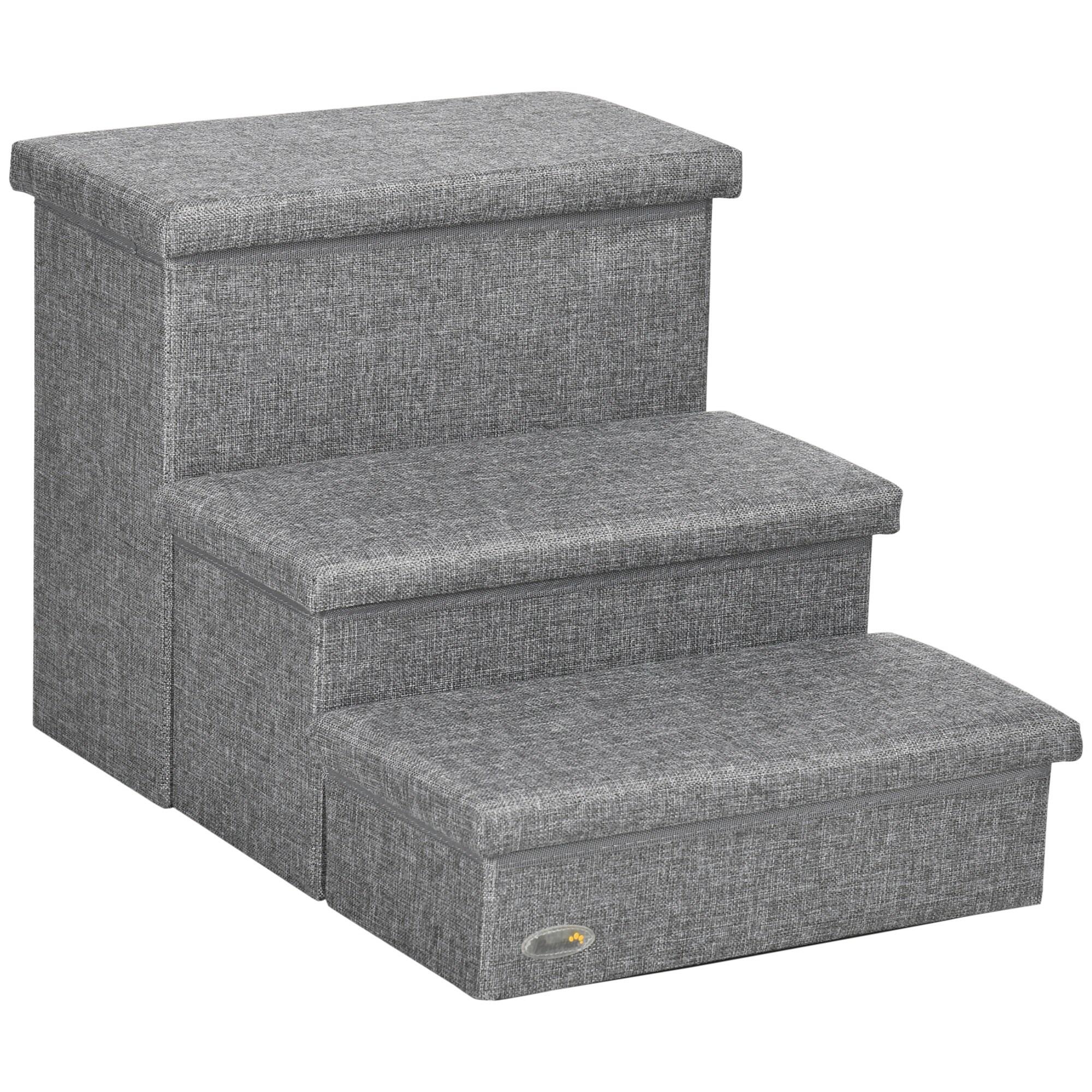 PAWHUT Escada para animais 63,5x42,5x40,5 cm cinzento PawHut