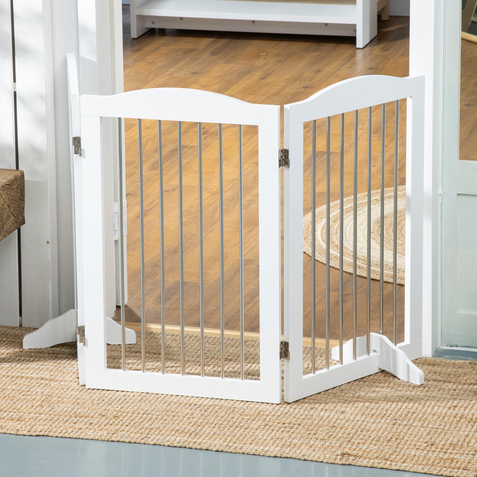 Barrera para Perros PawHut 154x30x80 cm Blanco 5/7
