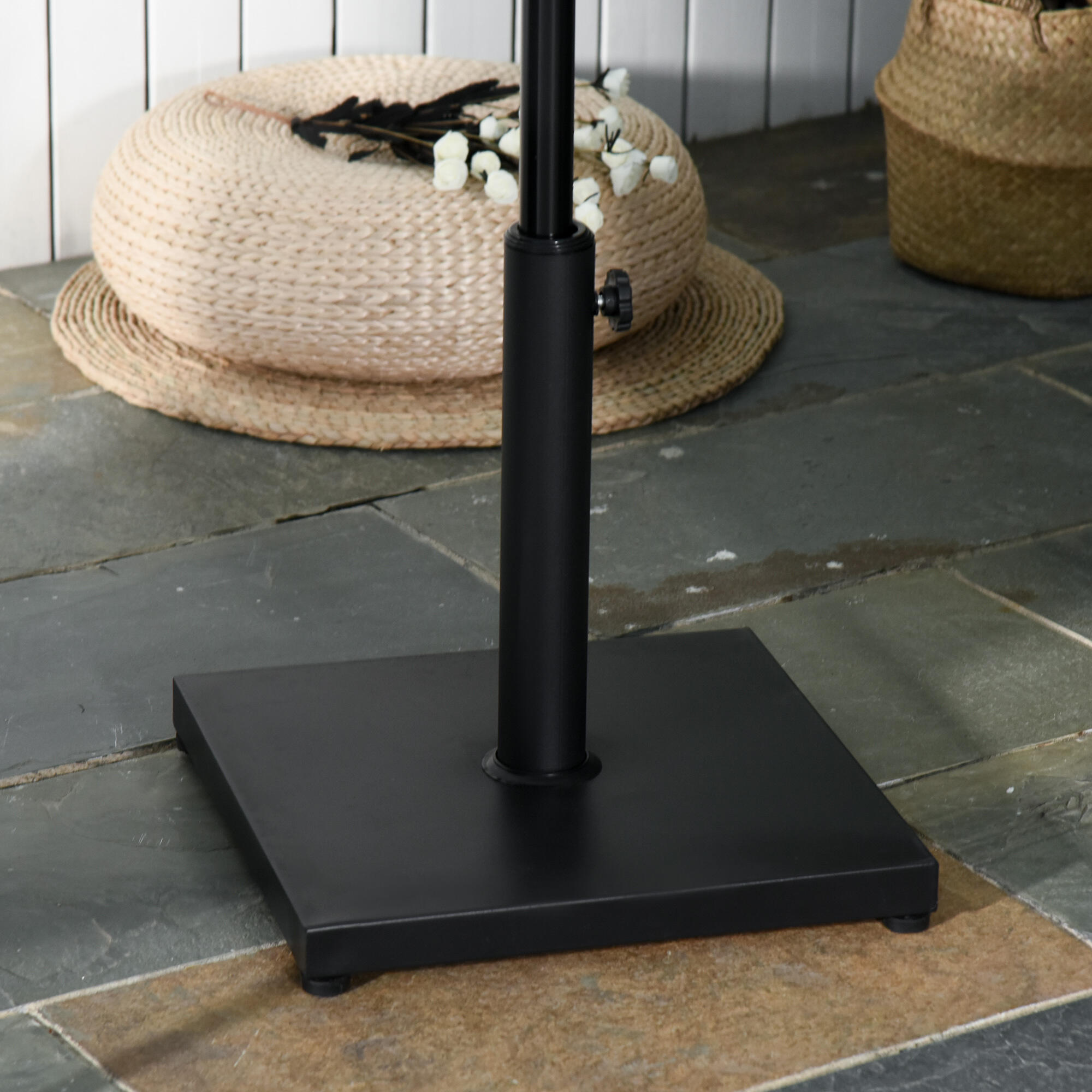 Soporte para Parasol Outsunny 40x40x43 cm Negro 2/7
