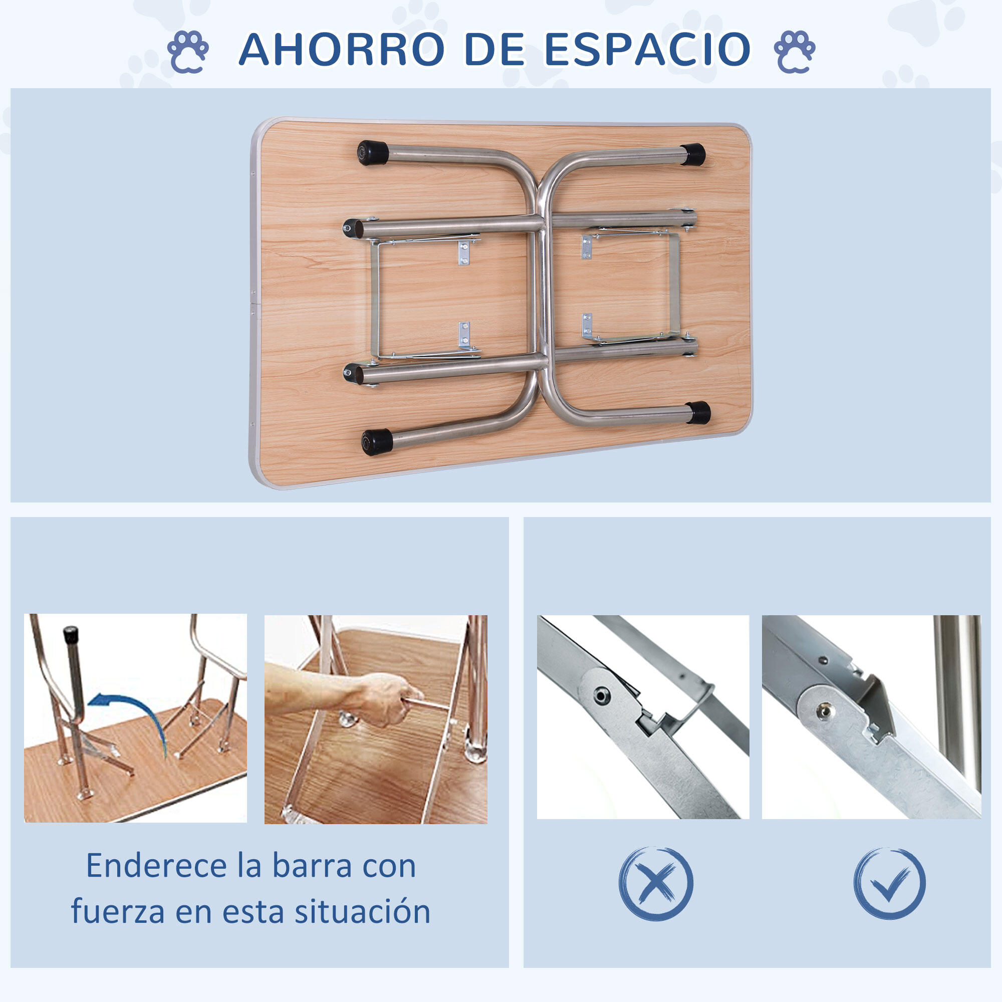 Mesa de Aseo para Perros PawHut 107x60x170cm Negro 4/7
