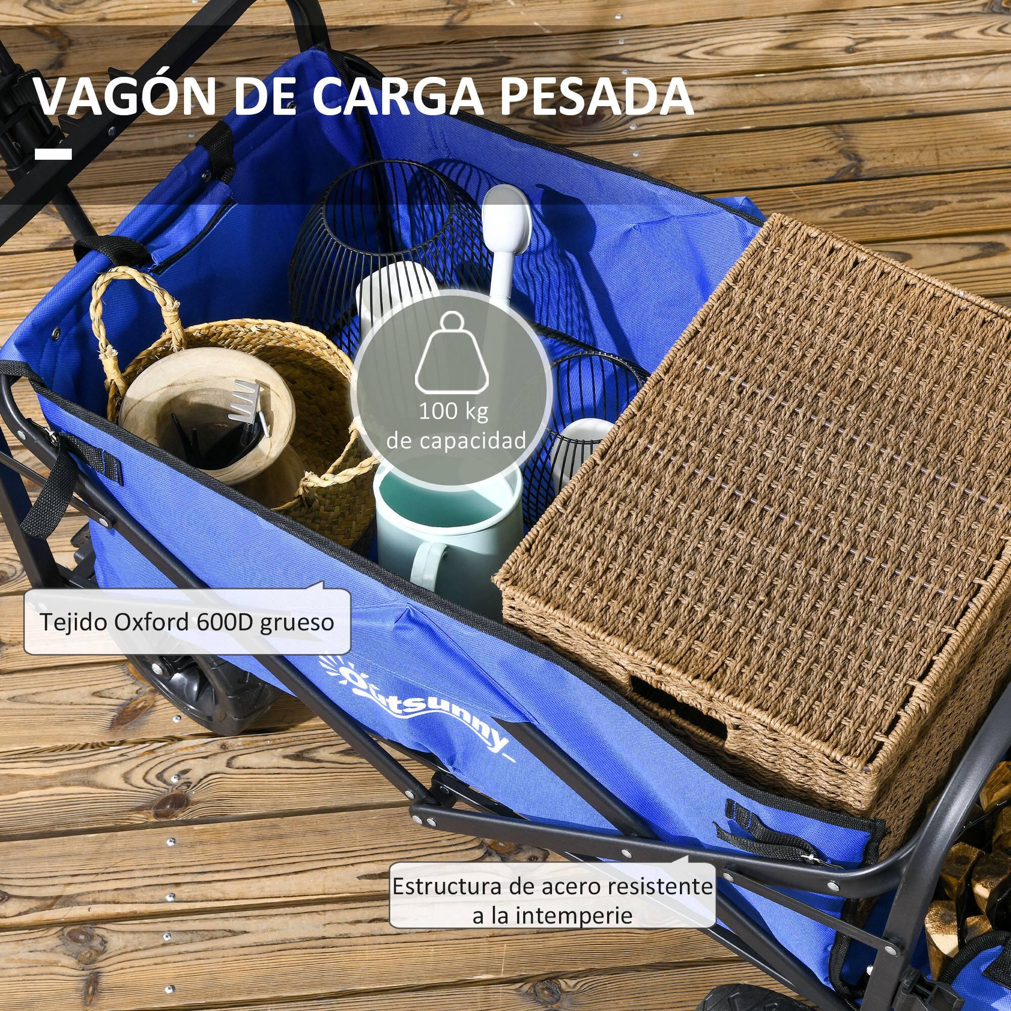 Carrinho de transporte azul Outsunny 6/7