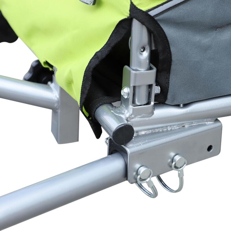 Reboque Bicicleta Cães 155x83x103 cm Verde e Cinza PawHut