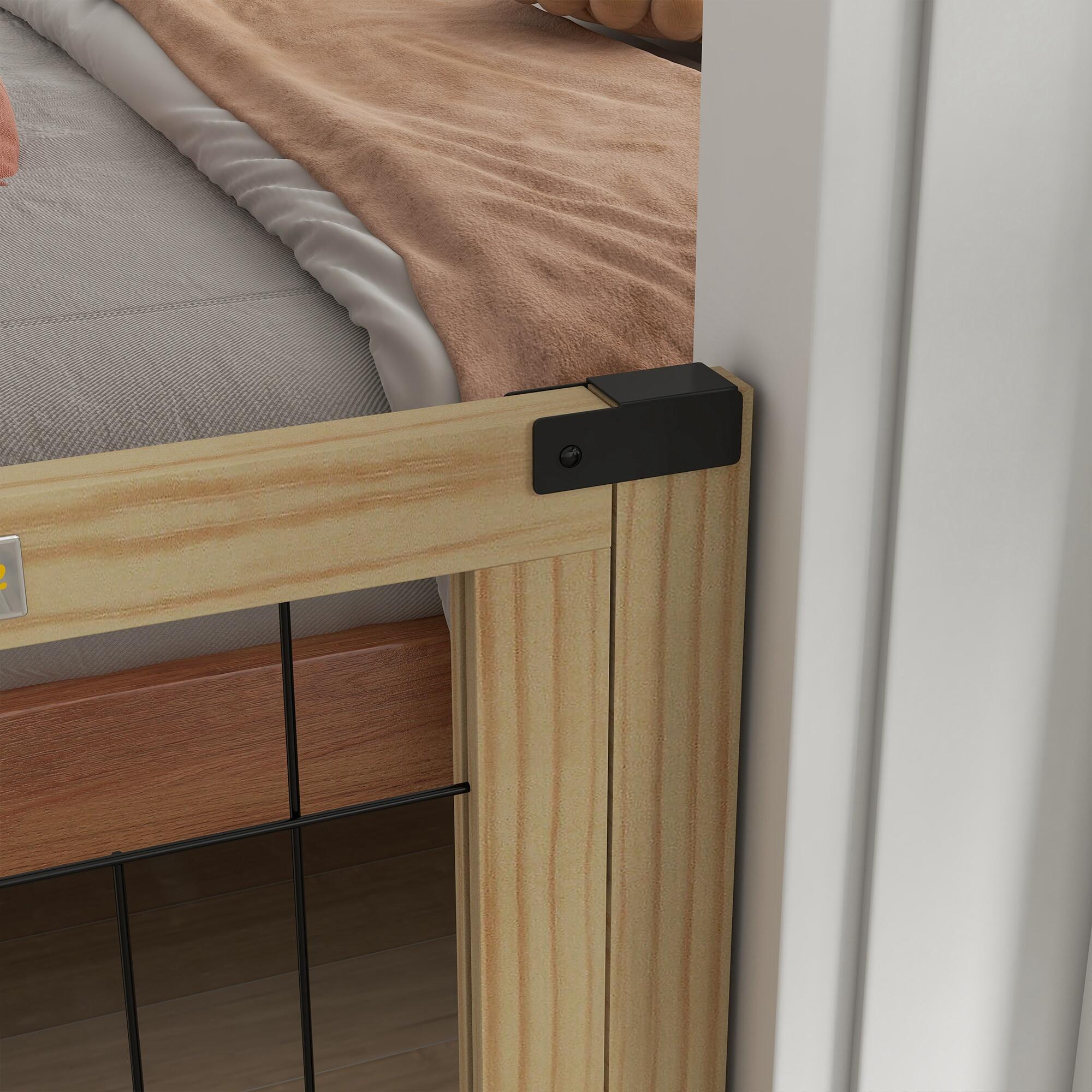 Barrera para Perros PawHut 159x44x70 cm Madera Natural 4/7