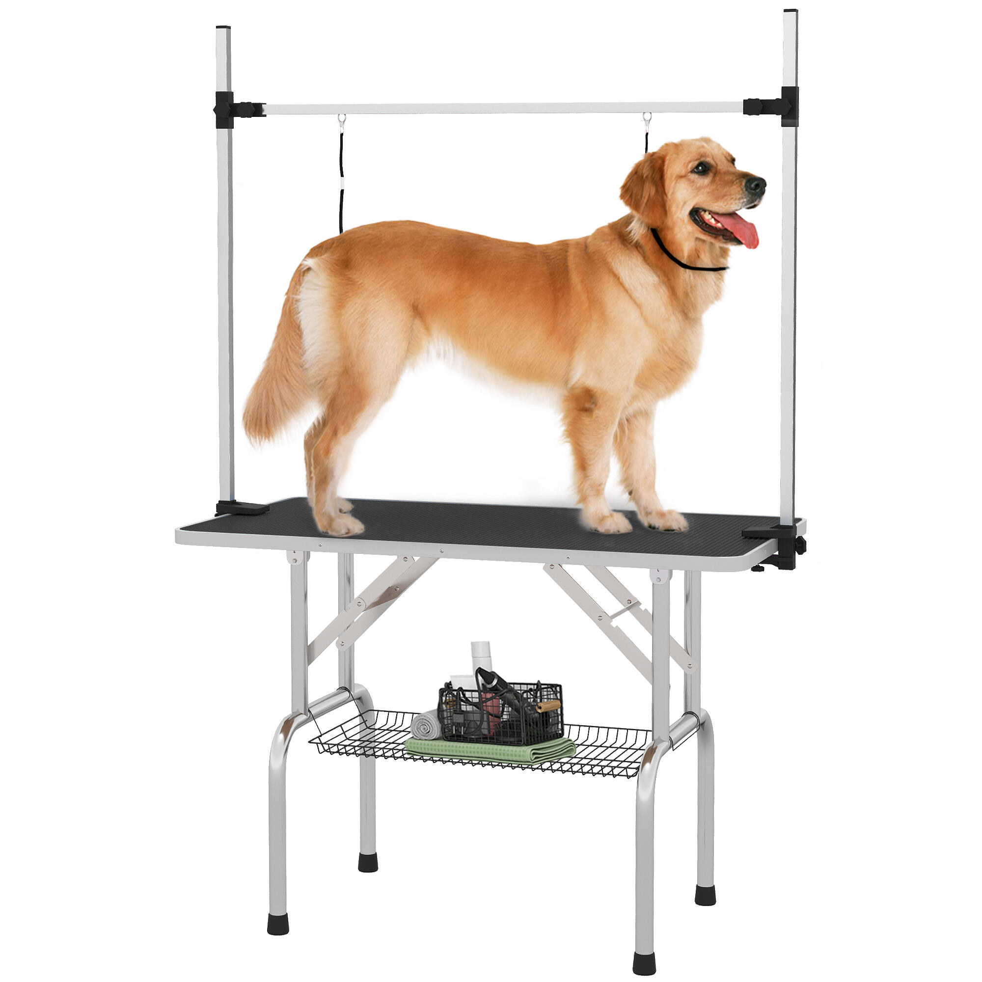 PAWHUT Mesa de tosquia para cães PawHut 107x60x170 cm preto