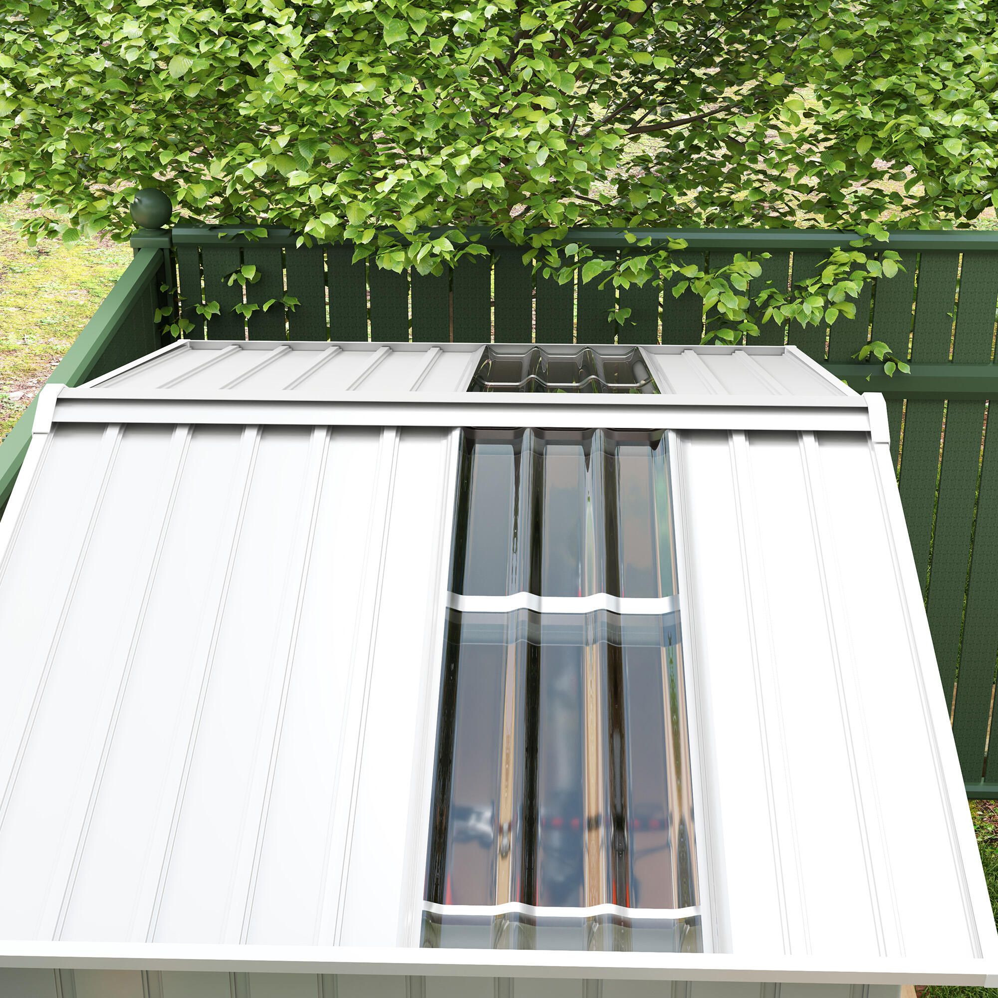 Abrigo de jardim 213x130x185 cm cinza claro Outsunny 6/7