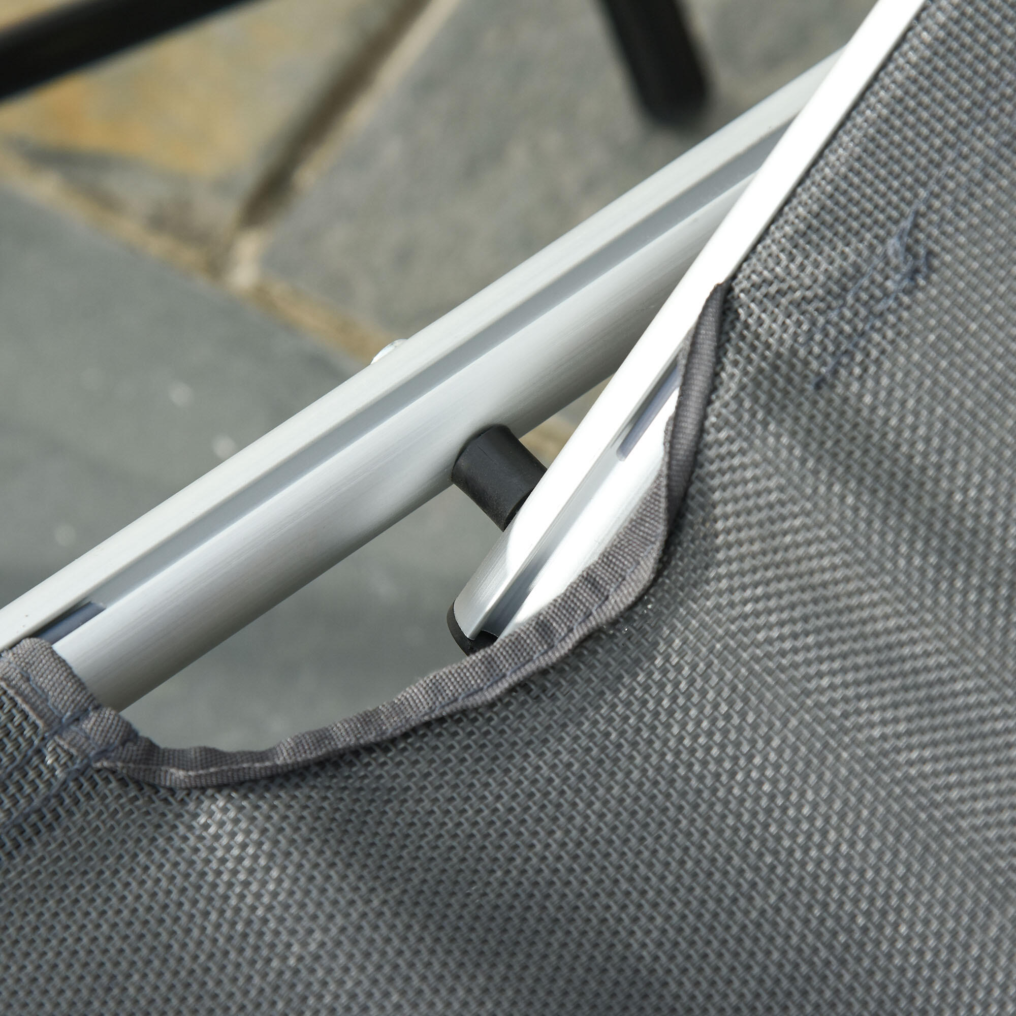 Tumbona Plegable Outsunny 165x60x76 cm Gris 5/7