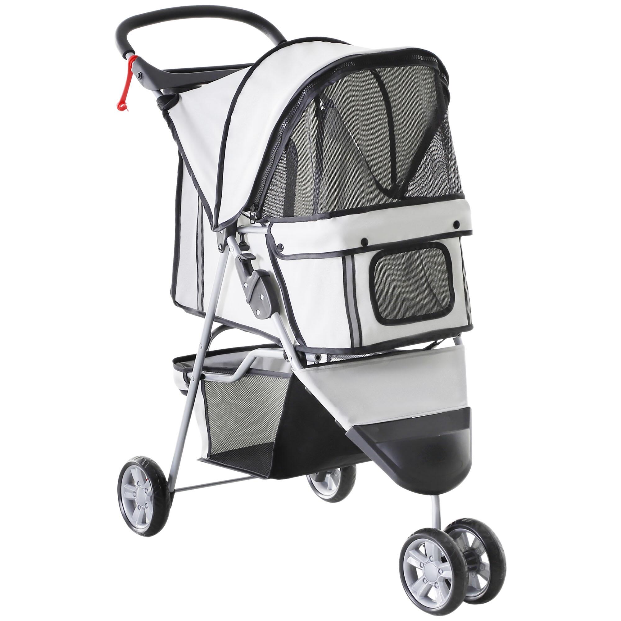 PAWHUT Carrinho para animais de estimação PawHut 75x45x97 cm Cinza claro