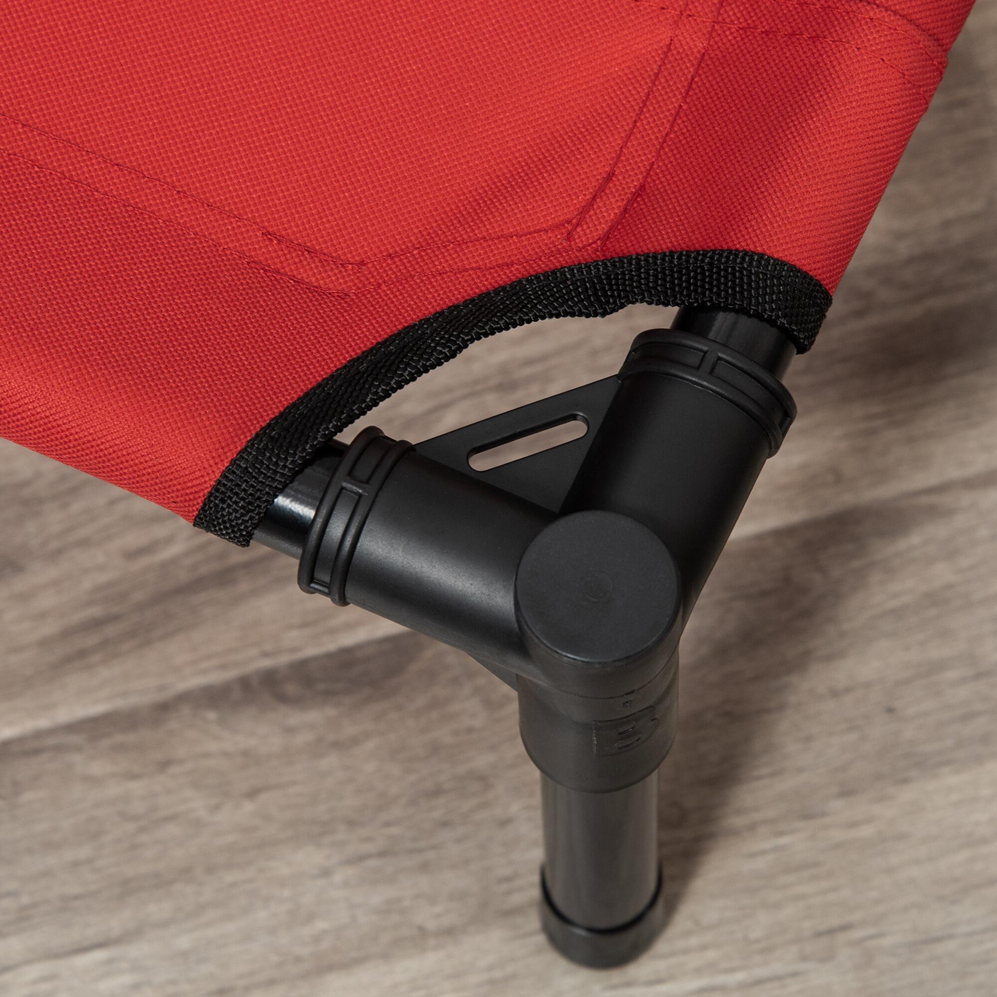 PawHut Cama Elevada para Perros  Portátil Cama para Mascotas 76x61x18 cm Rojo 4/7