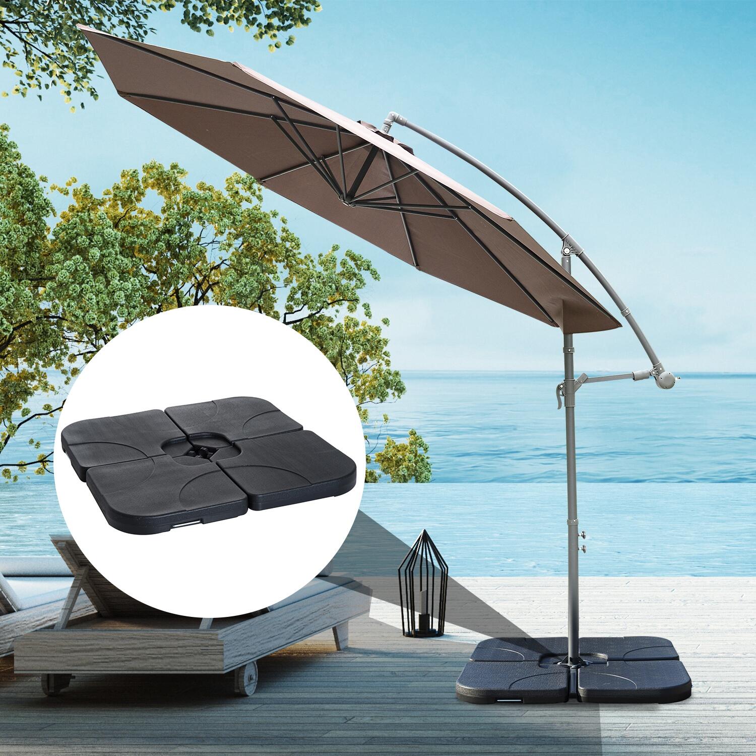 Base de Sombrilla Outsunny 50x50x7.5 cm Negro 2/7