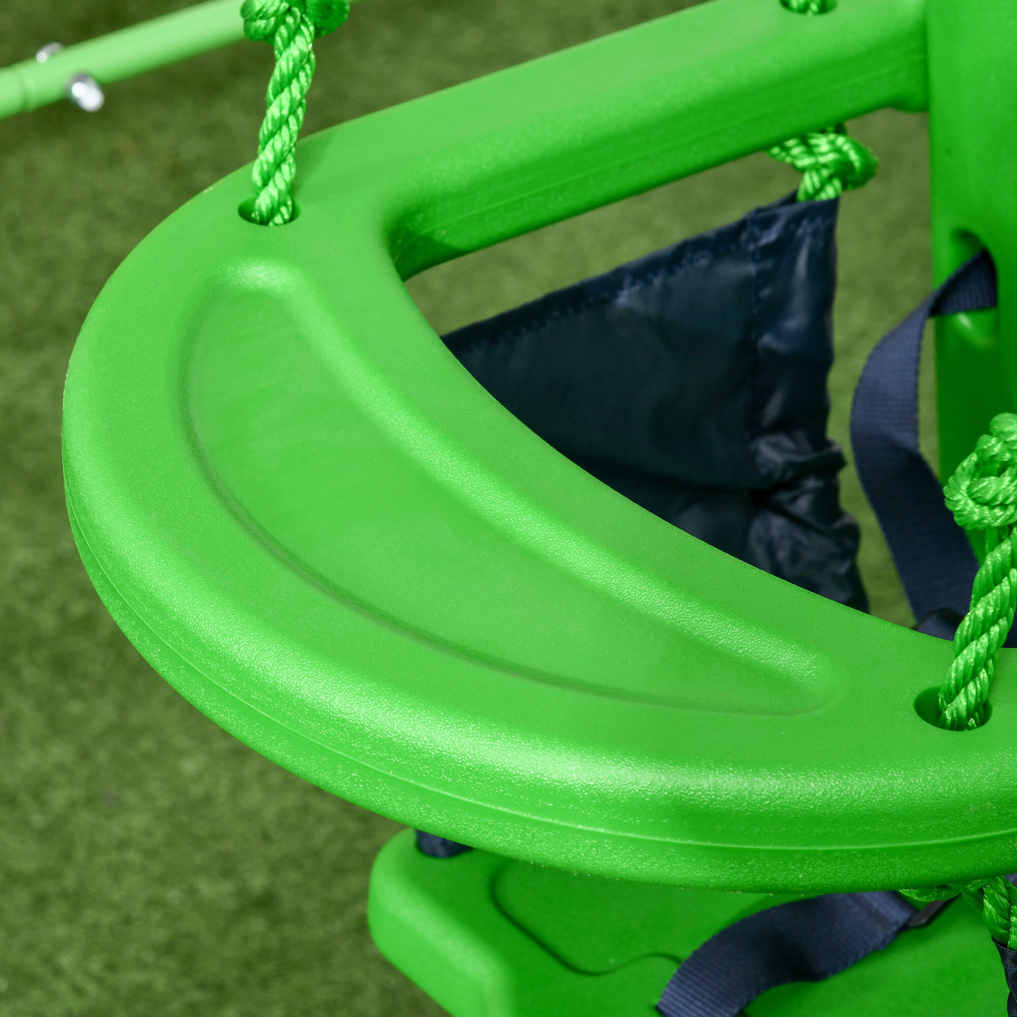 Baloiço Infantil com Encosto Alto e Arnês de Segurança verde 4/7