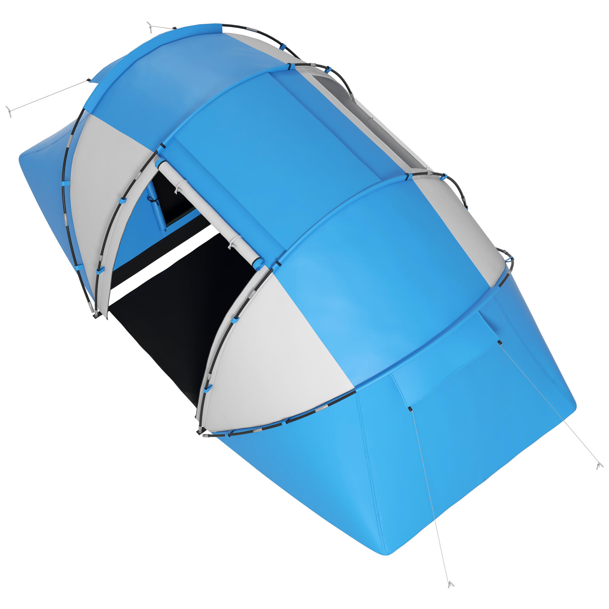 Tienda de Campaña Outsunny 430x240x170 cm Azul y Blanco 4/8