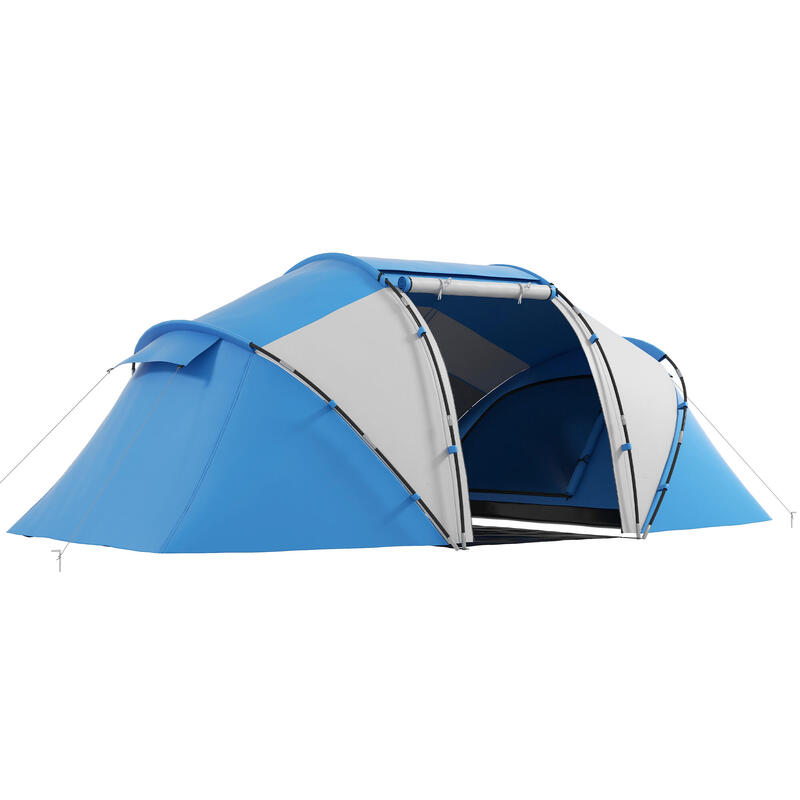 Tienda de Campaña Outsunny 430x240x170 cm Azul y Blanco
