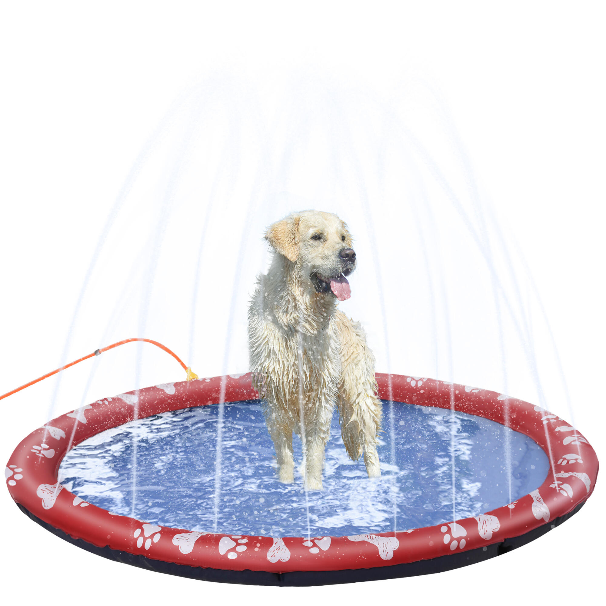 Tapete aquático para cães ø170 cm vermelho e azul PawHut