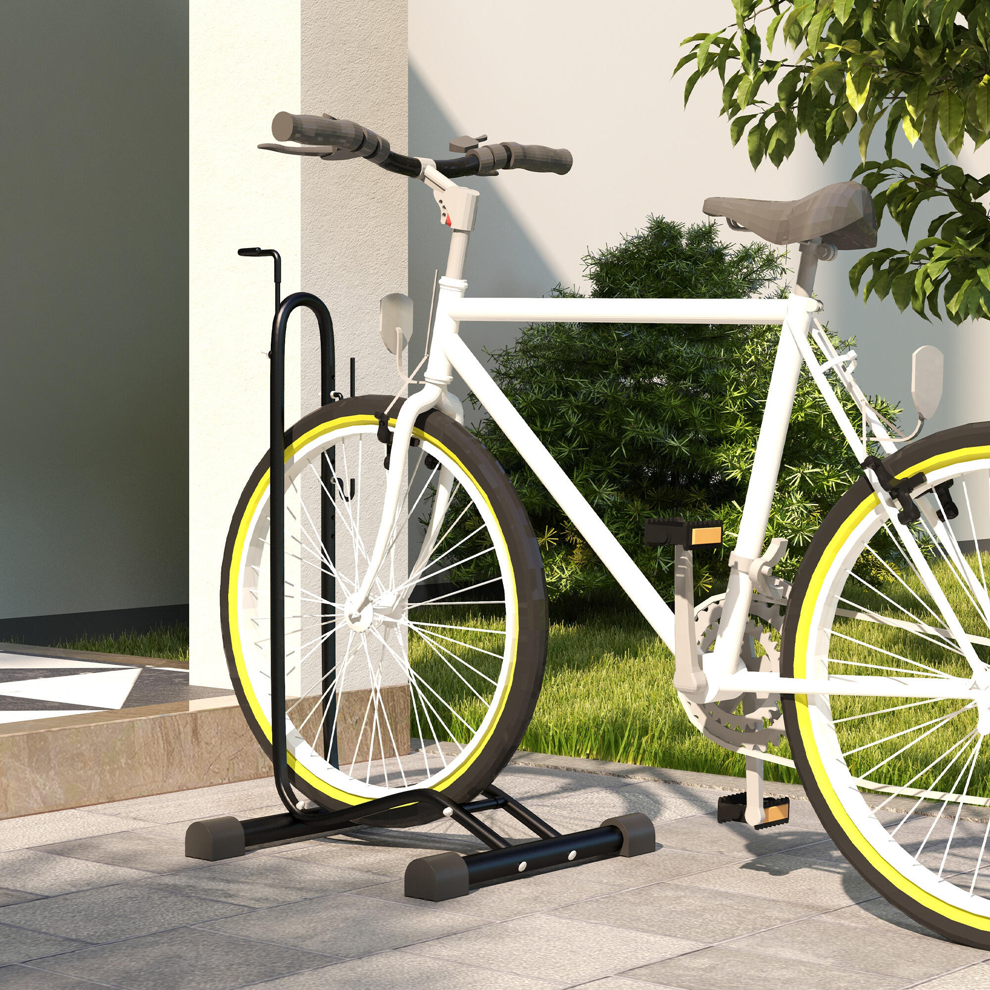 Suporte de bicicleta 45x44x118 cm preto SPORTNOW 2/7