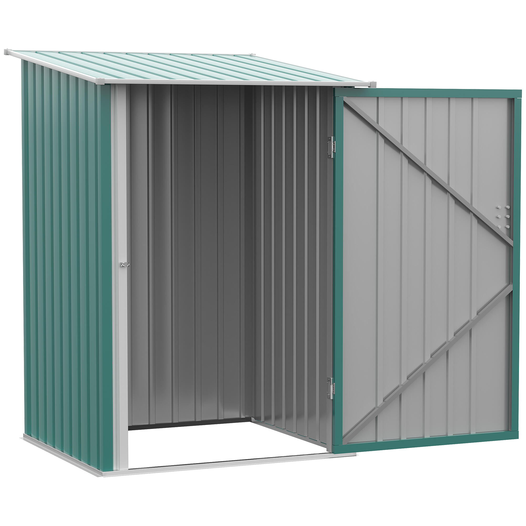Caseta almacenamiento bicicletas Outsunny 100x103x160 cm Verde 5/7