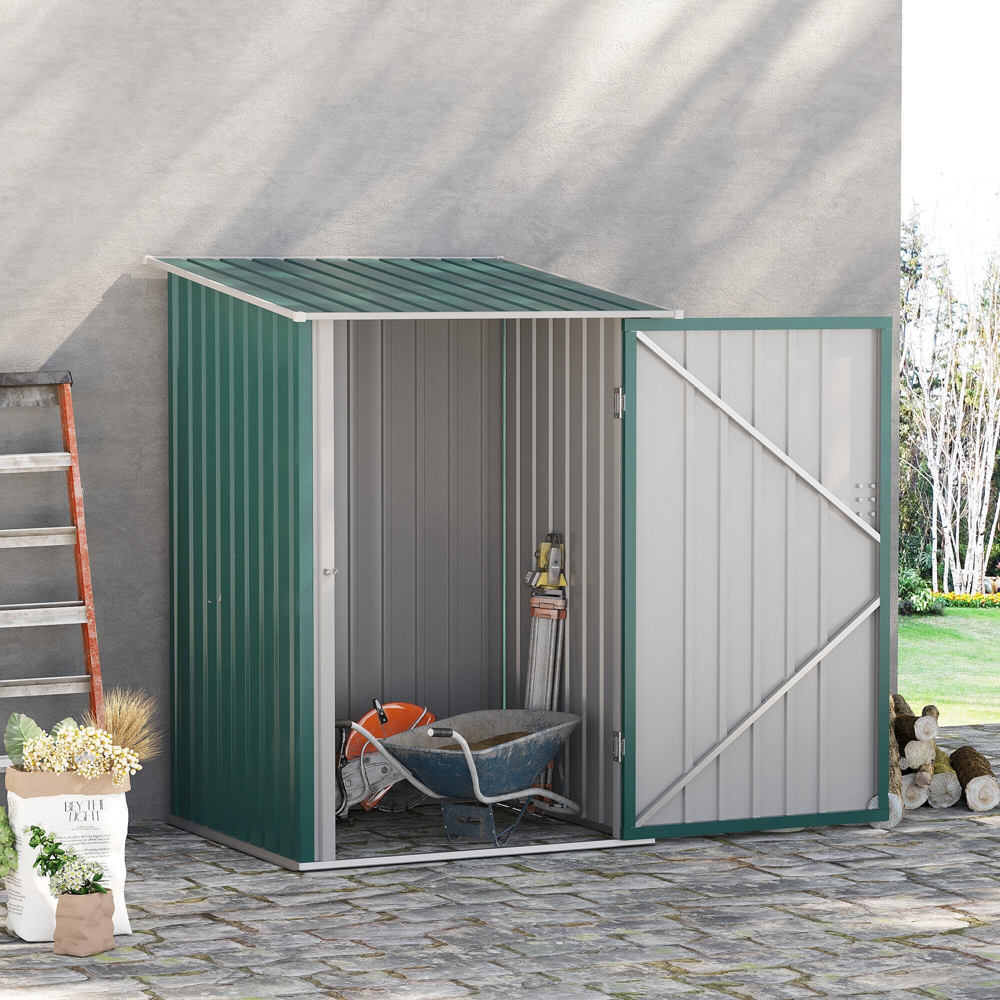 Caseta almacenamiento bicicletas Outsunny 100x103x160 cm Verde 2/7