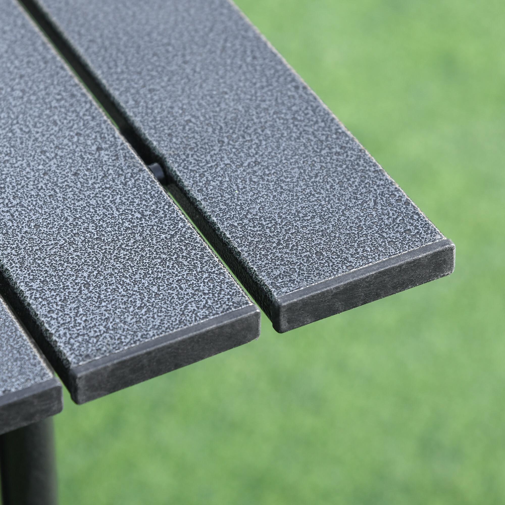 Mesa de Exterior 70x70x69 cm Preto Outsunny 4/7