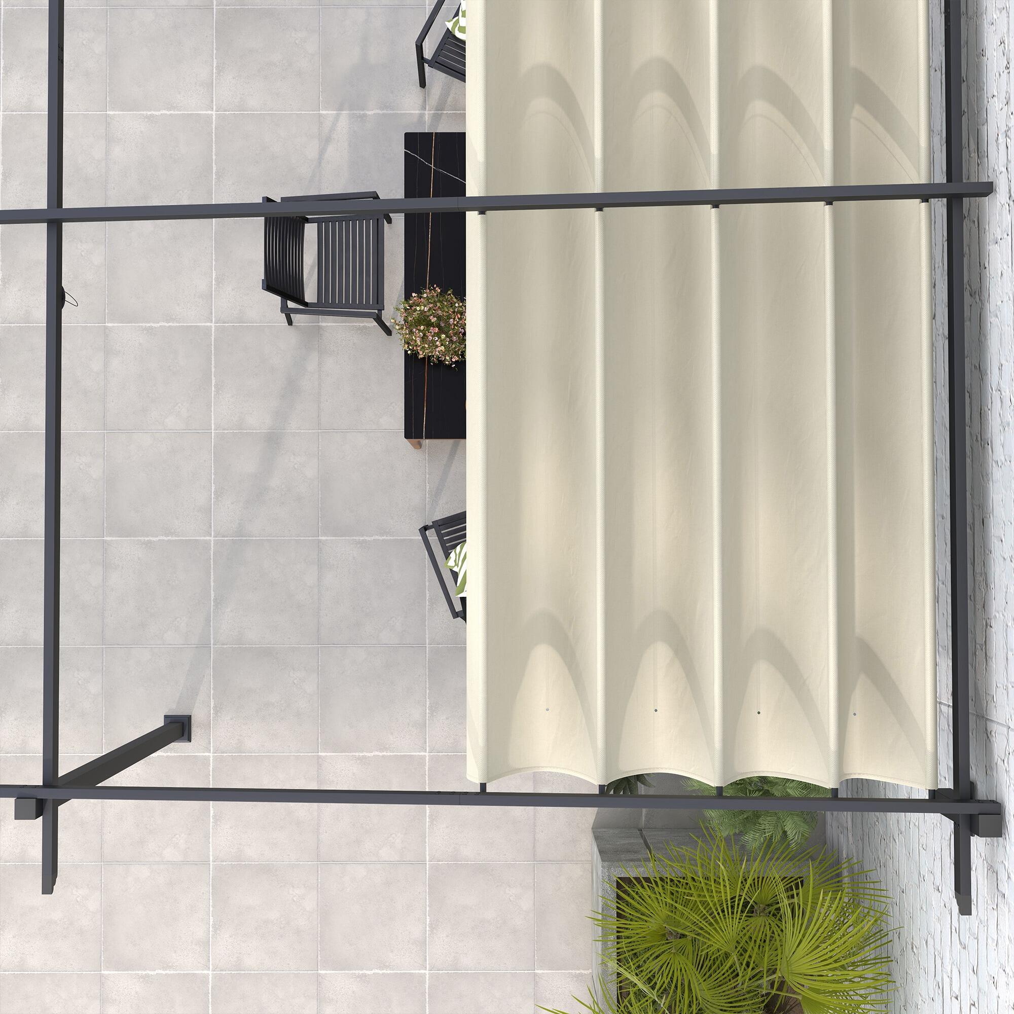 Pérgola Outsunny 397x297x230 cm Crema 5/7