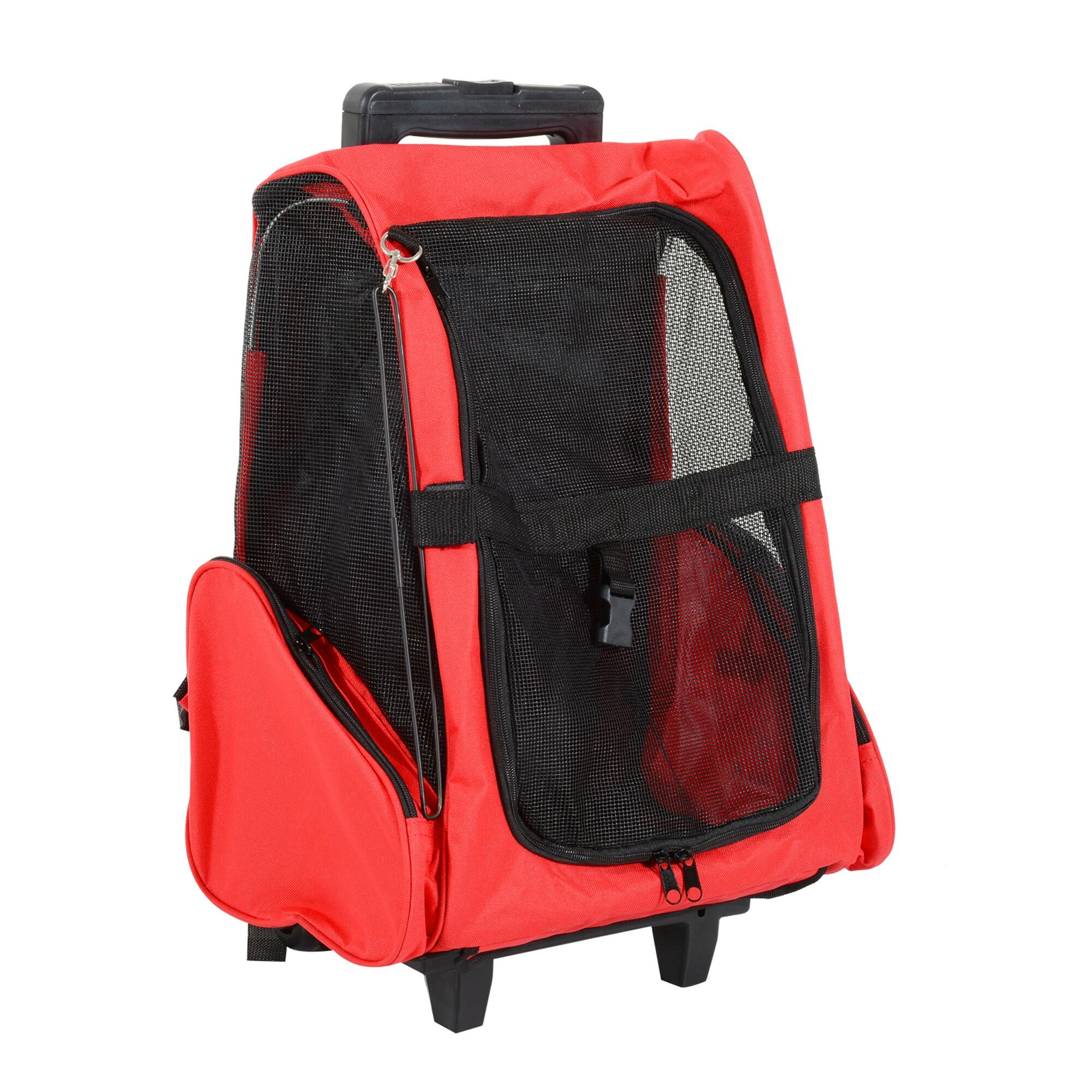 Transportadora Animais de Estimação 42x25x55cm Vermelho PawHut 2/7